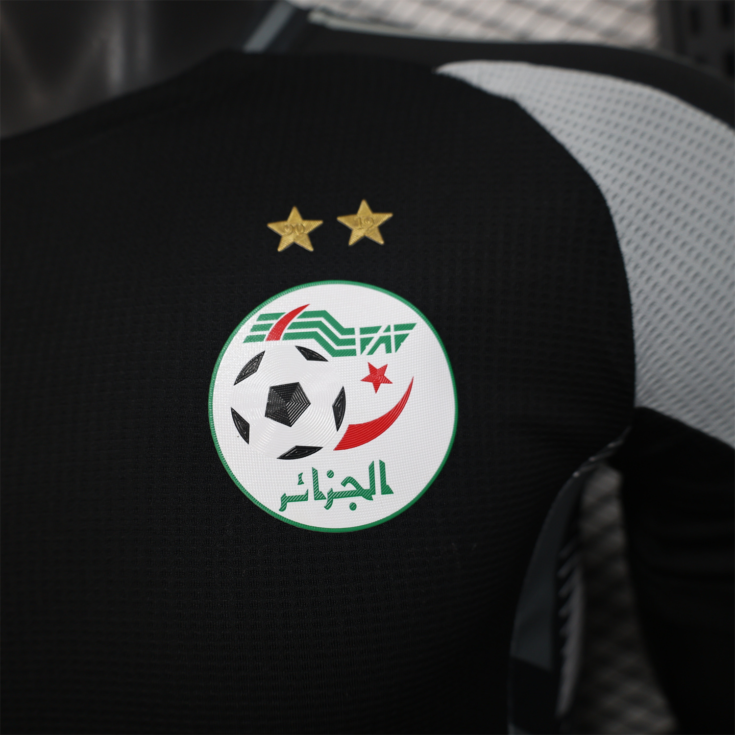 AlphaJersey-Algeria 25-26 Pure Black Jersey with Grey Block - Player Version