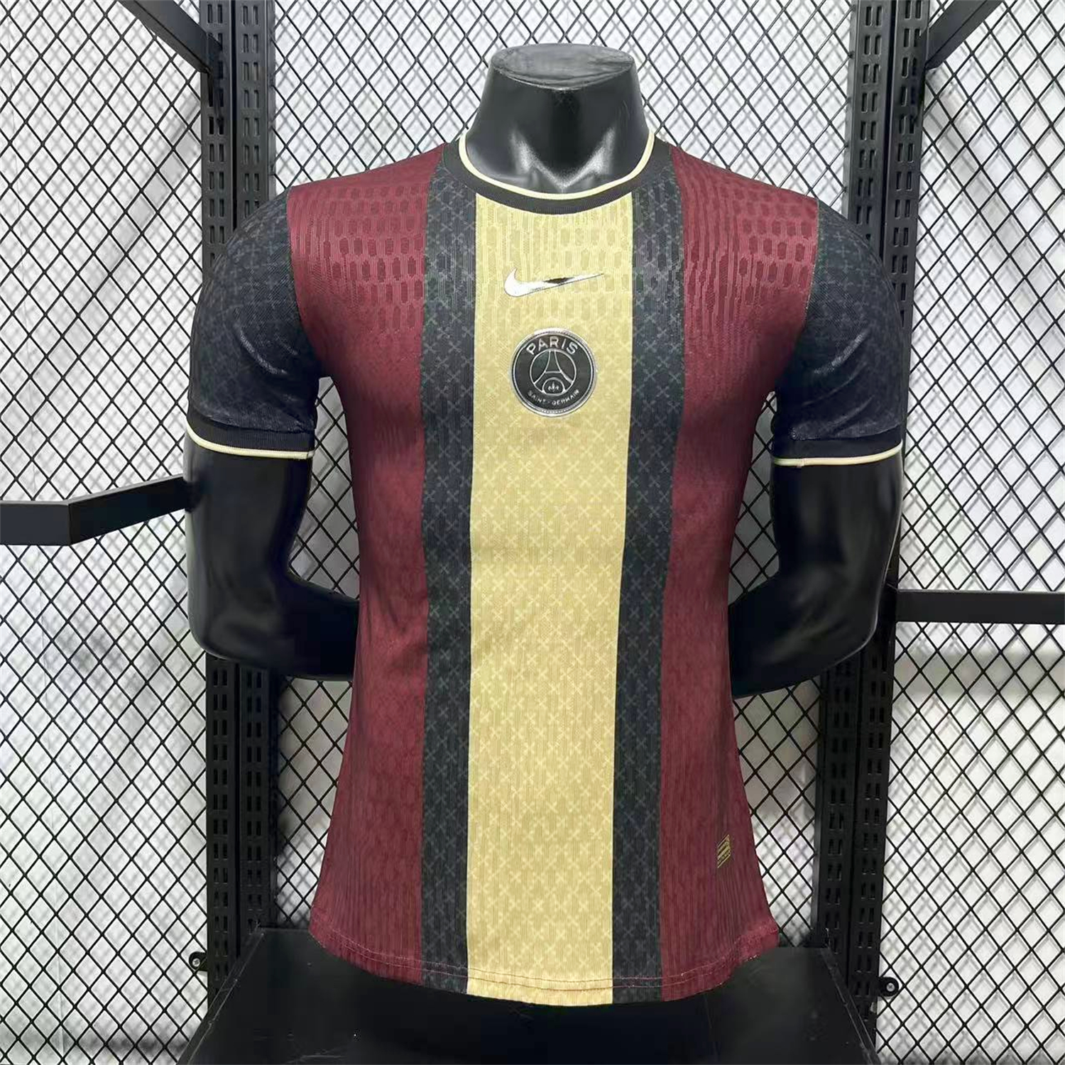 AlphaJersey-Paris Saint-Germain PSG 25-26 Red And Yellow Stripes Special Jersey - Player Version