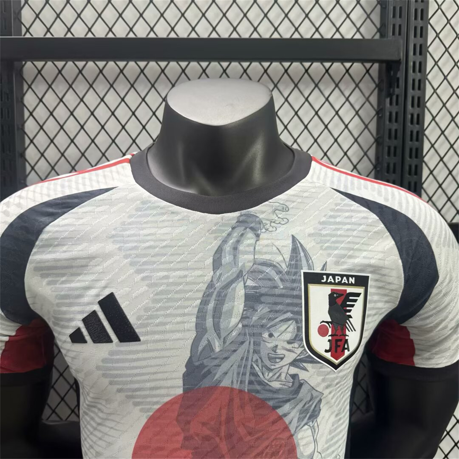 AlphaJersey-Japan 25-26 Dragon Ball Goku Sketch White & Red Special Jersey - Player Version