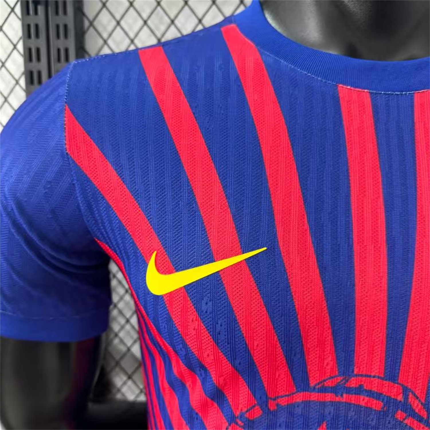 AlphaJersey-Barcelona 25-26 One Piece Red Silhouette Special Blue Jersey - Player Version