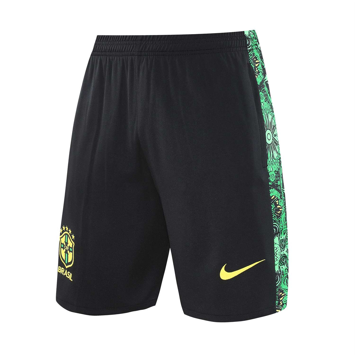 AlphaJersey-Brazil 25-26 Green Jesus Statue Short-Sleeve Training Set - Green Top & Black Shorts