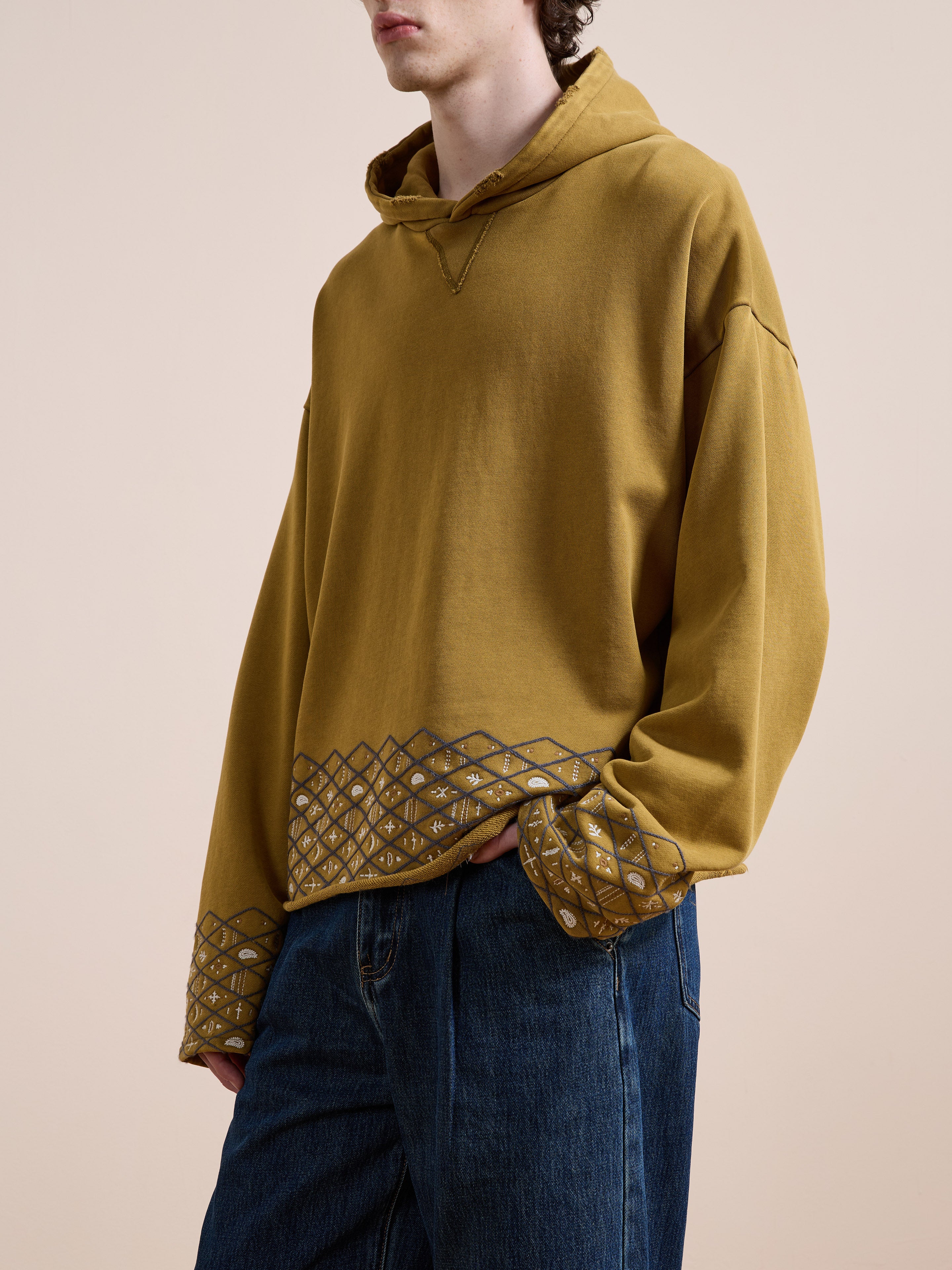 Embroidered Border Hoodie | Modern Menswear by yycbvcnbmmnbm