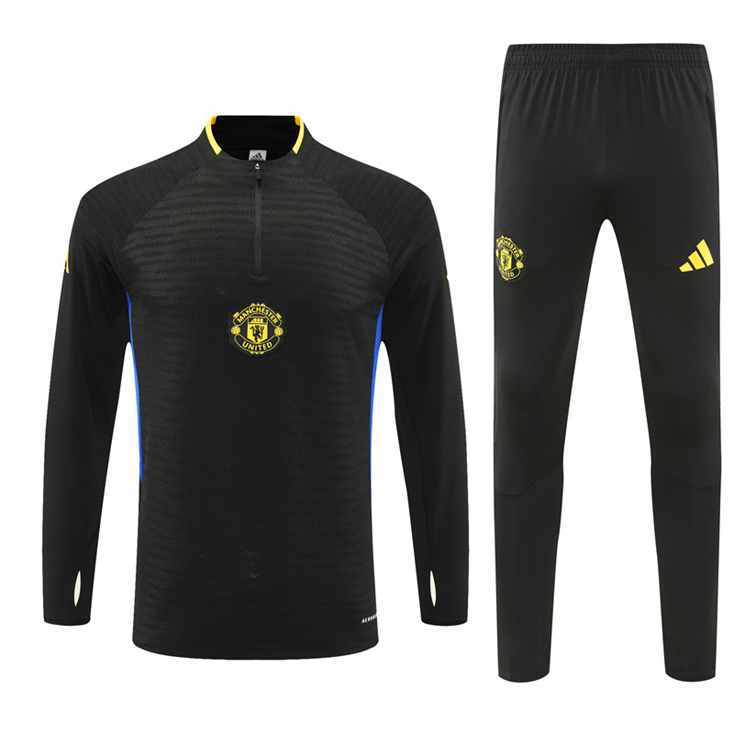 AlphaJersey-Manchester United 25-26 Long Sleeve Training Set - Black Top & Black Pants