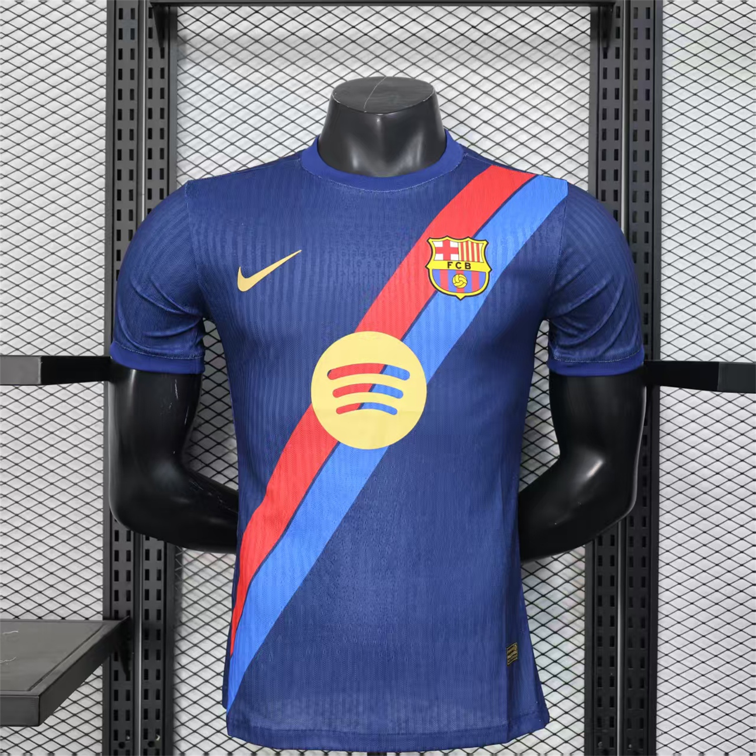 AlphaJersey-Barcelona 25-26 Red & Blue Guards Dark Blue Special Jersey - Player Version