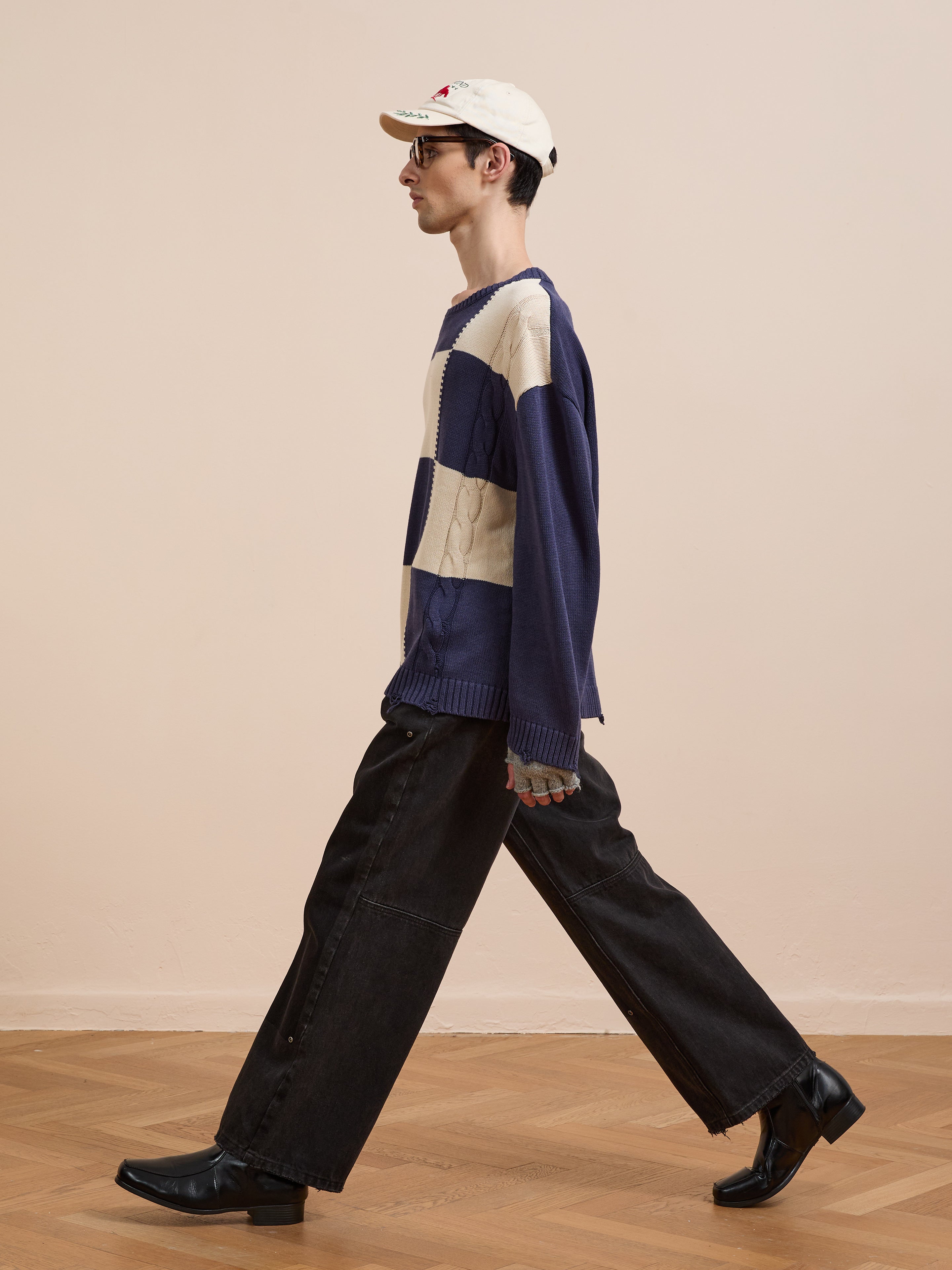 Checkered Fisherman Sweater | Modern Menswear by yycbvcnbmmnbm