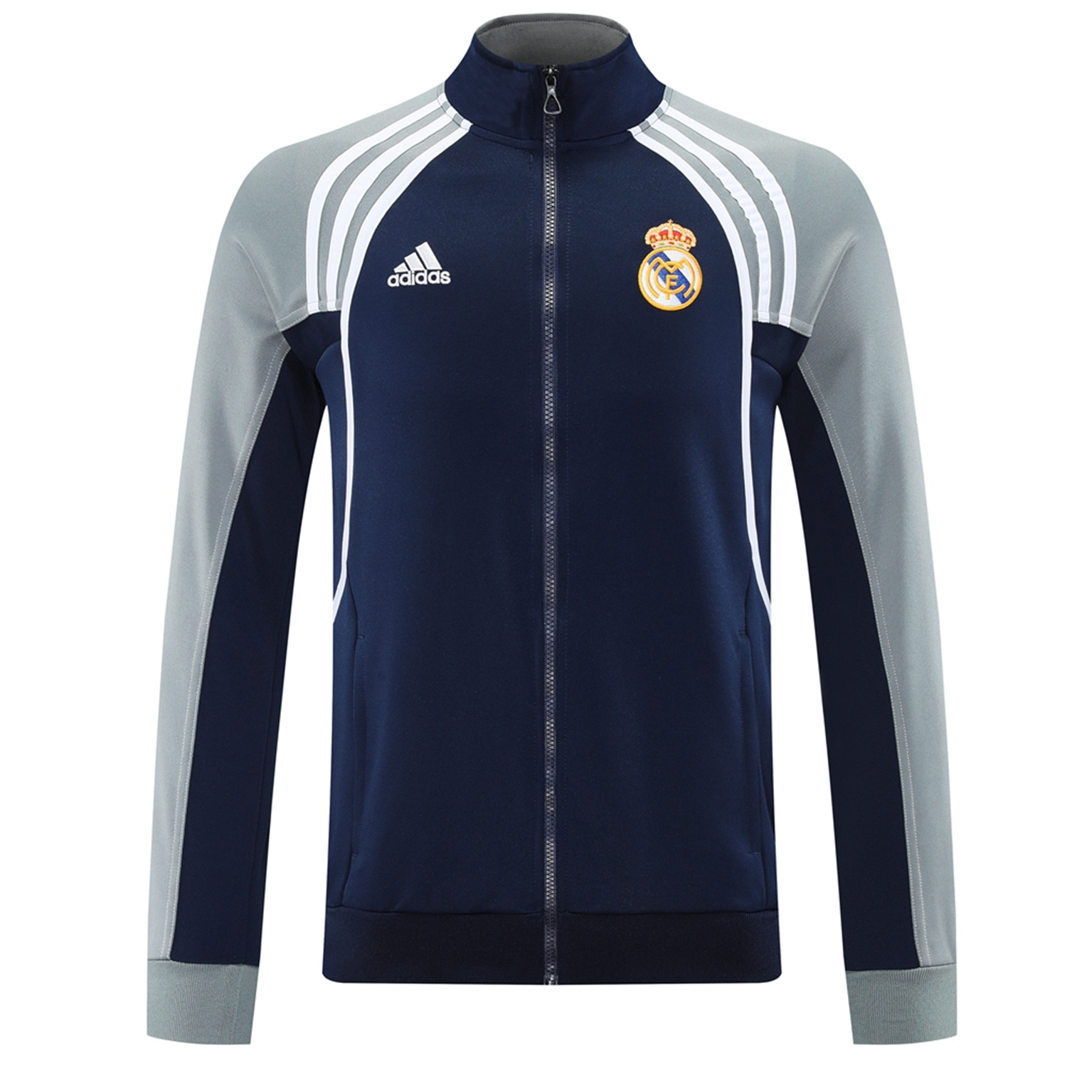 AlphaJersey-Real Madrid 25-26 Jacket Training Tracksuit - Blue Grey Jackets & Pants