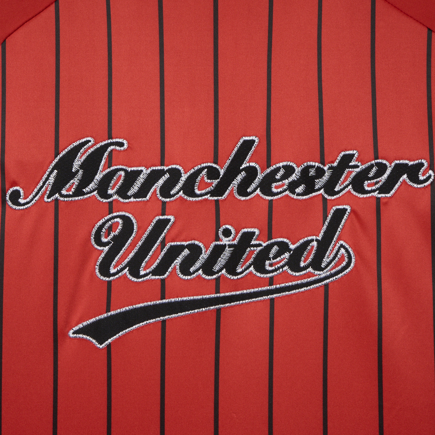 AlphaJersey-Manchester United 25-26 Red Baseball Jersey with Black Stripes
