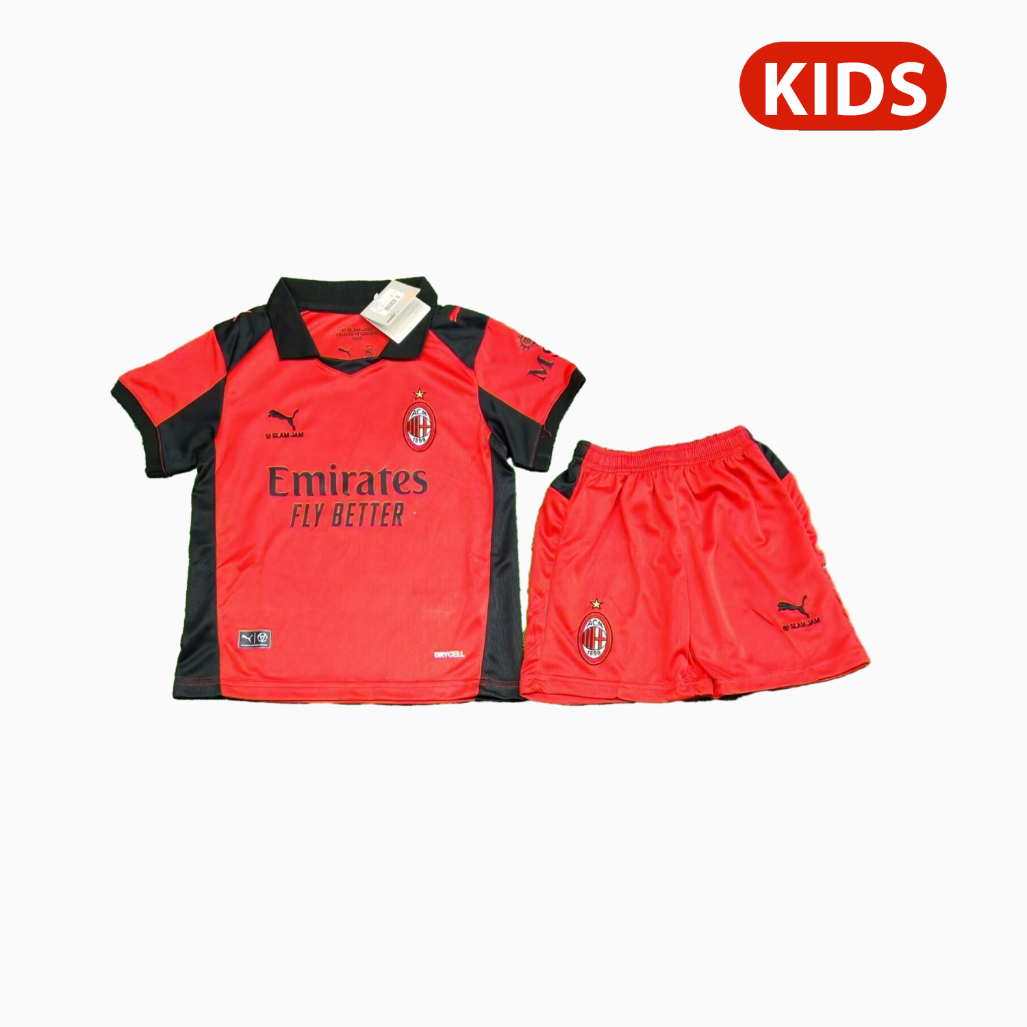 AlphaJersey-AC Milan 25-26 Fourth Red Kids Kit