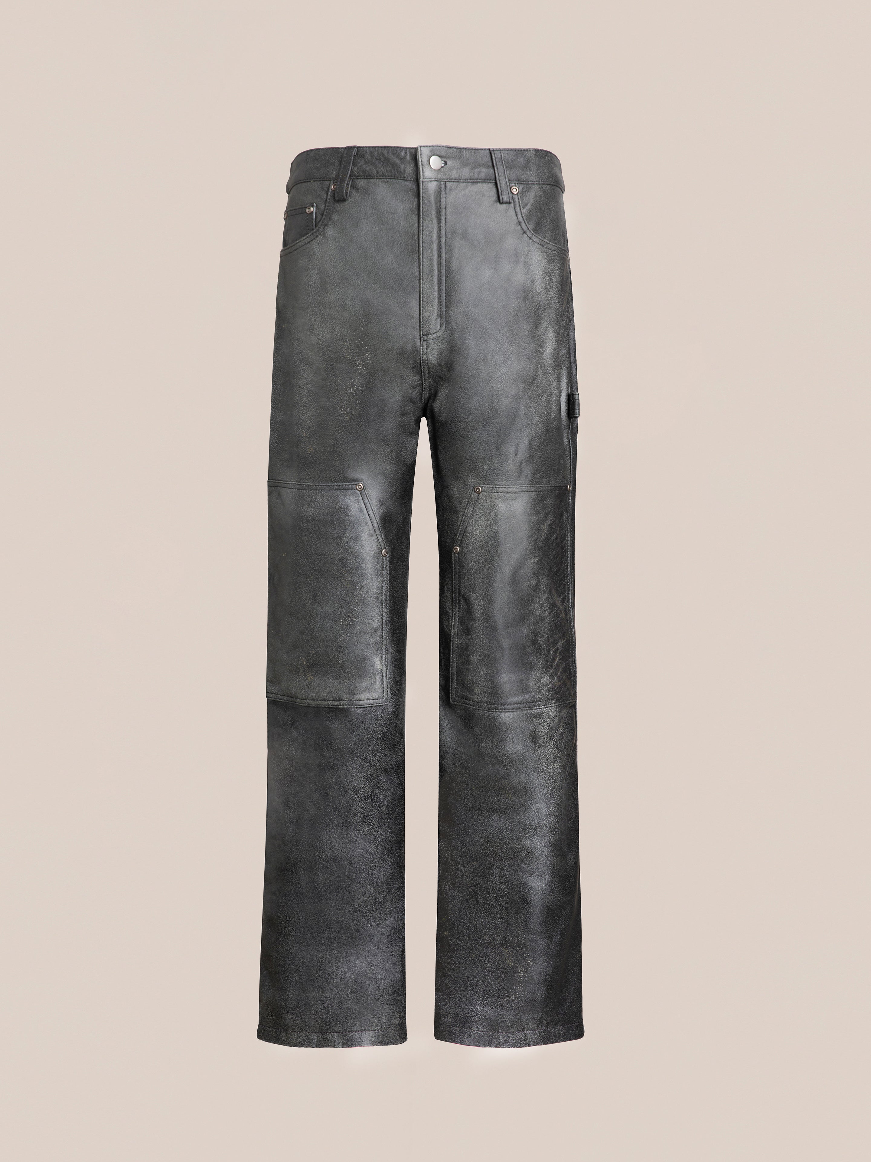 Distressed Genuine Leather Carpenter Pants | Modern Menswear by yycbvcnbmmnbm