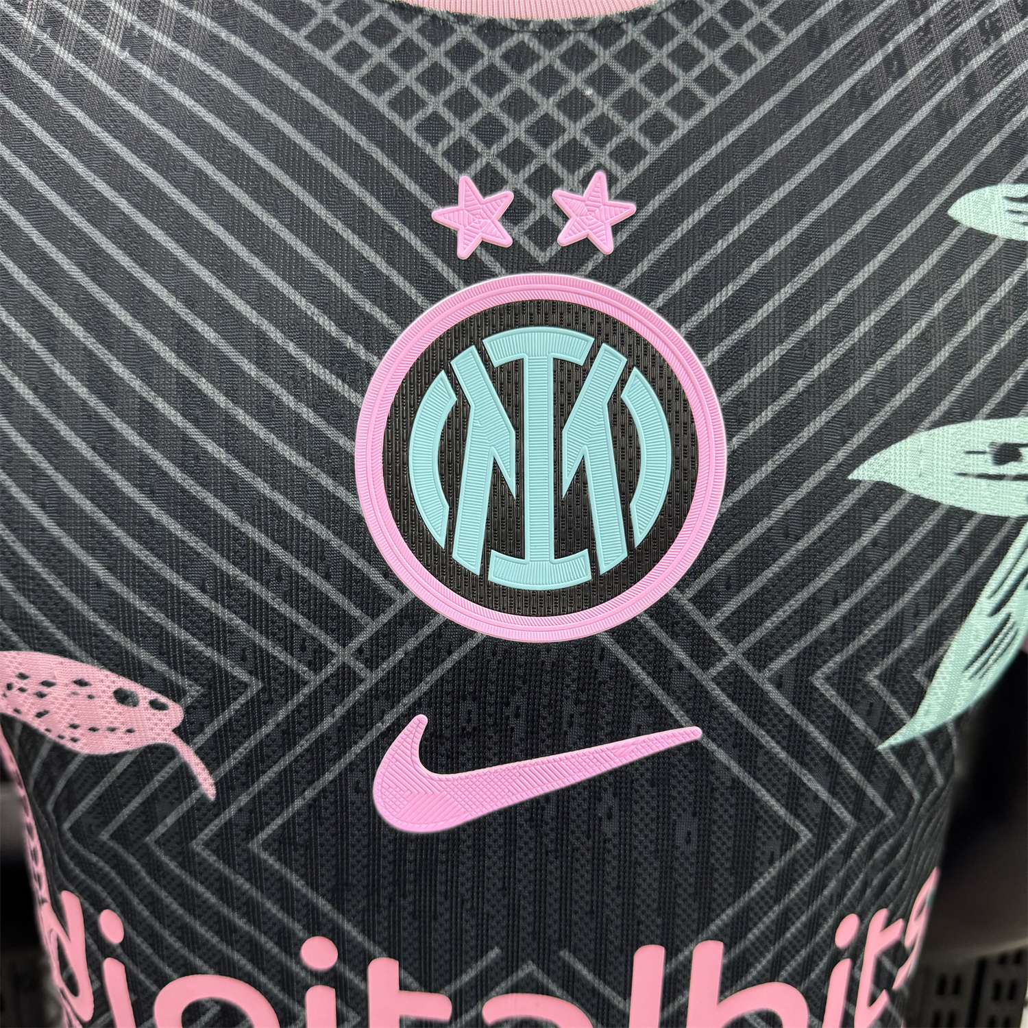 AlphaJersey-Inter Milan 25-26 Pink Snake Special Black Jersey - Player Version