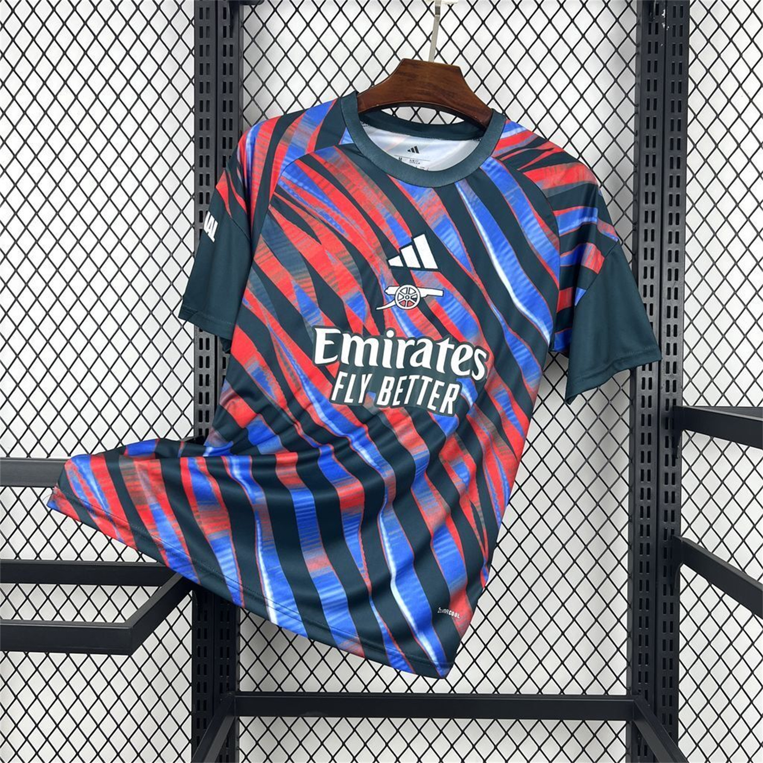 AlphaJersey-Arsenal 26-27 Red And Blue Twill Pre-Match Training Jersey - Fans Version