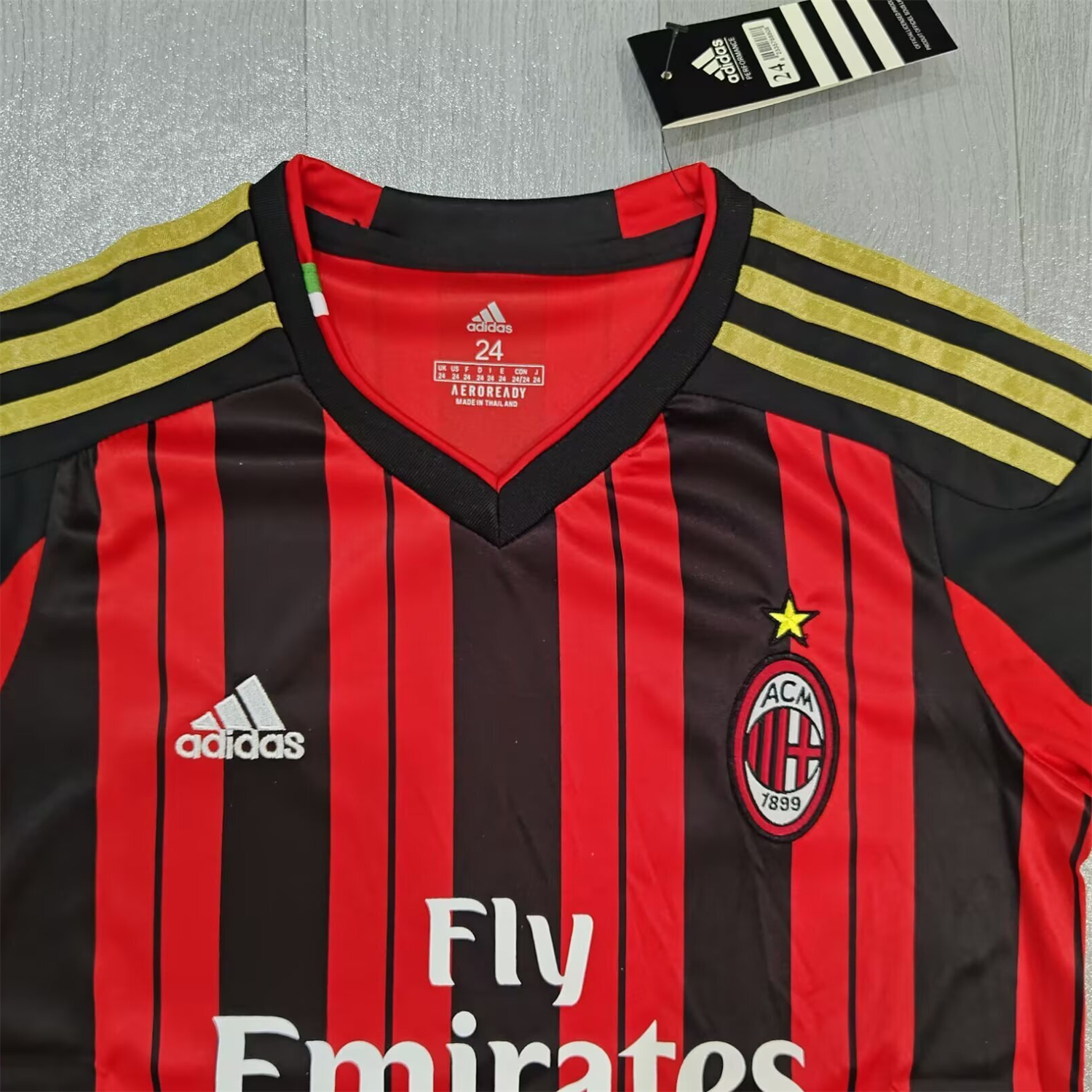AlphaJersey-Retro AC Milan 2013-14 Home Kids Kit