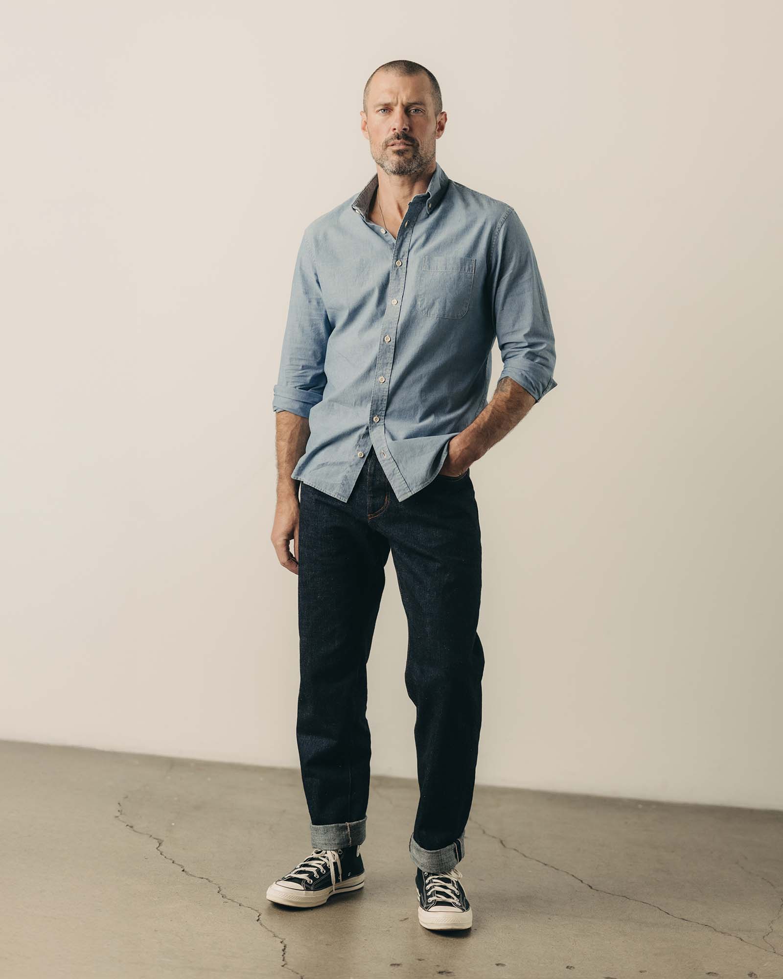 The Straight Jean in Rinsed Yoshiwa Selvedge | Modern Menswear by yycbvcnbmmnbm