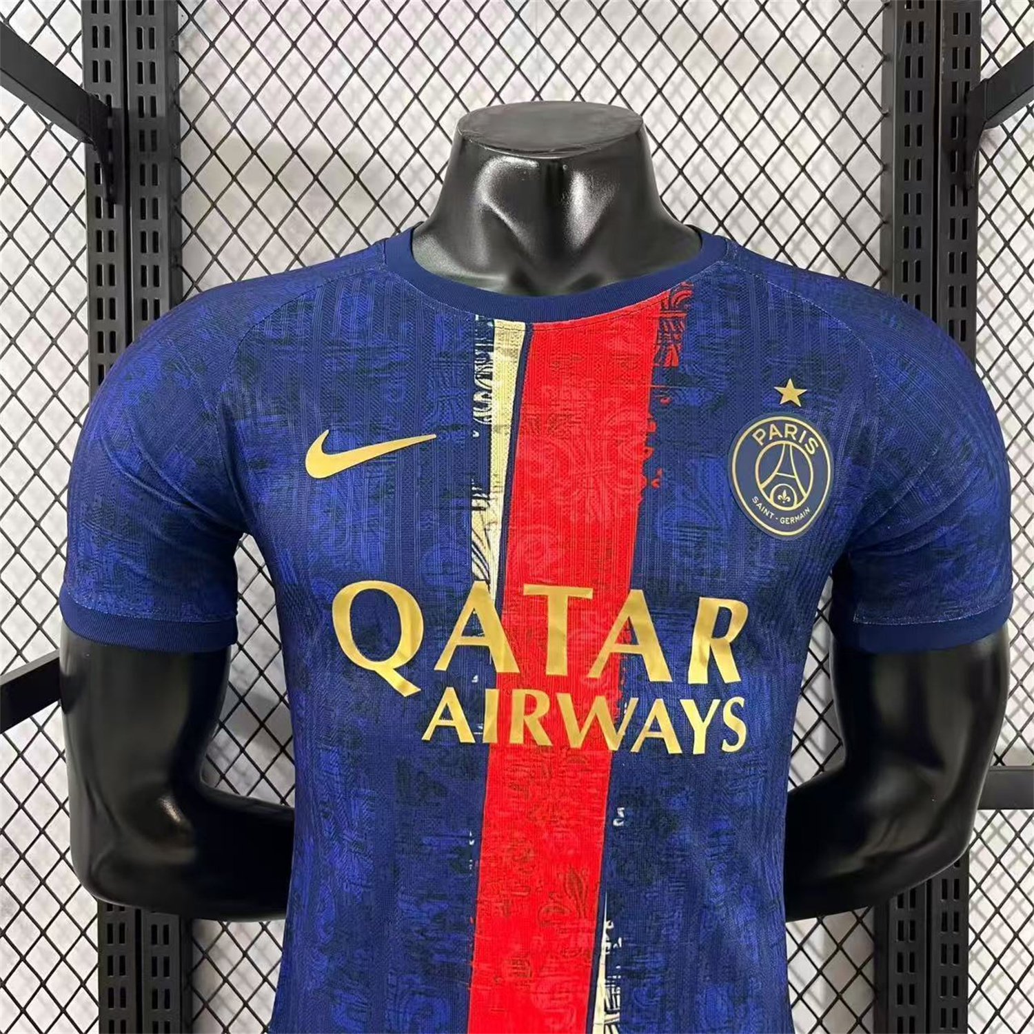 AlphaJersey-Paris Saint-Germain PSG 25-26 Red Slash Blue Special Jersey - Player Version