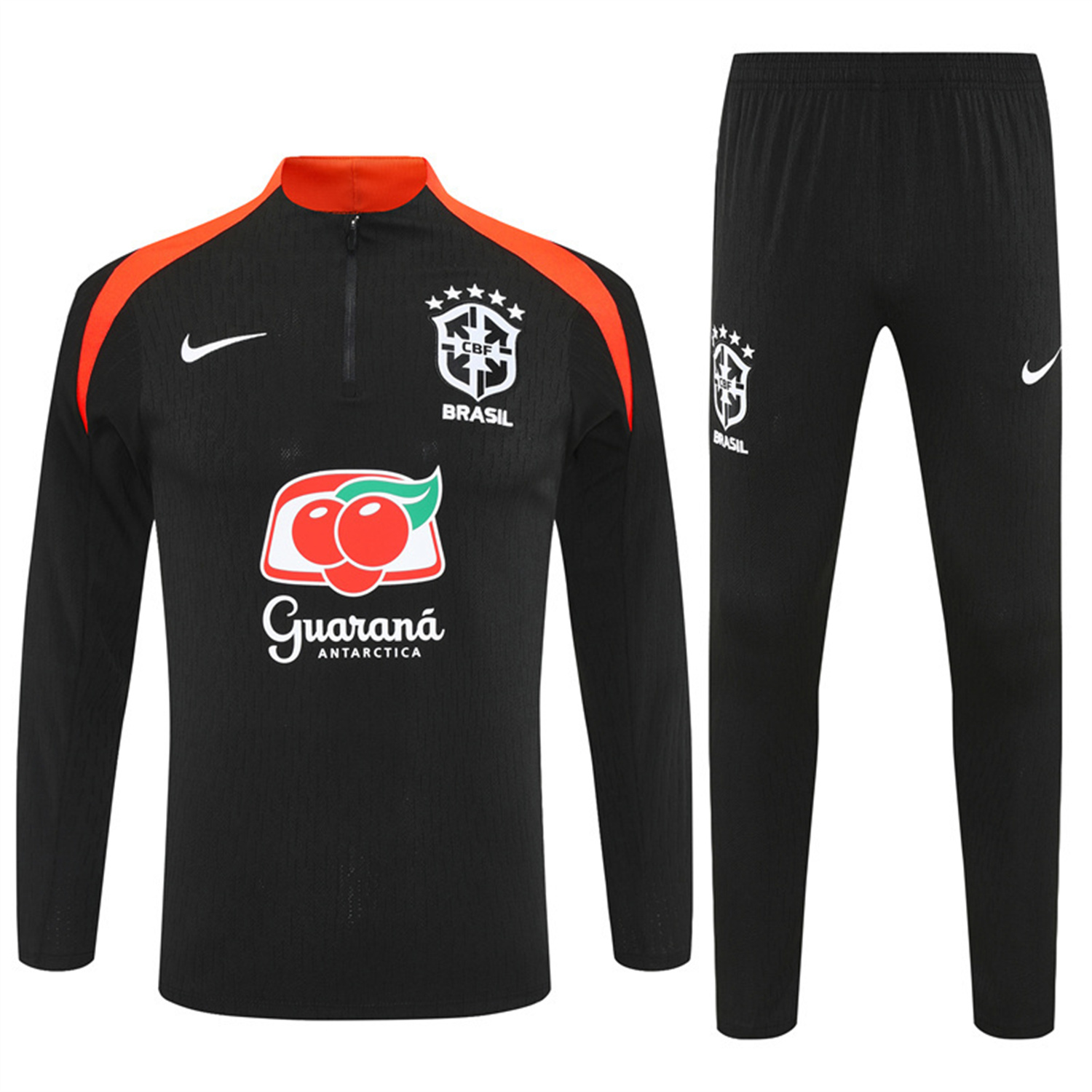 AlphaJersey-Brazil 25-26 Long Sleeve Training Set - Player Version - Black Top and Pants