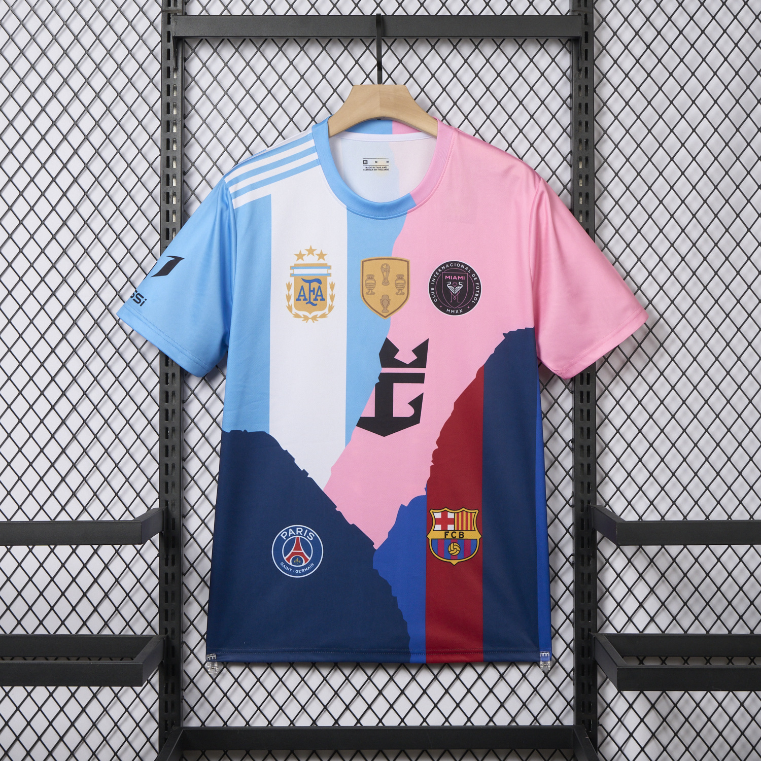 AlphaJersey-Messi Career Commemorative Jersey - Fans Version - Argentina INT M.A.M Barcelona - with 10 Special Font