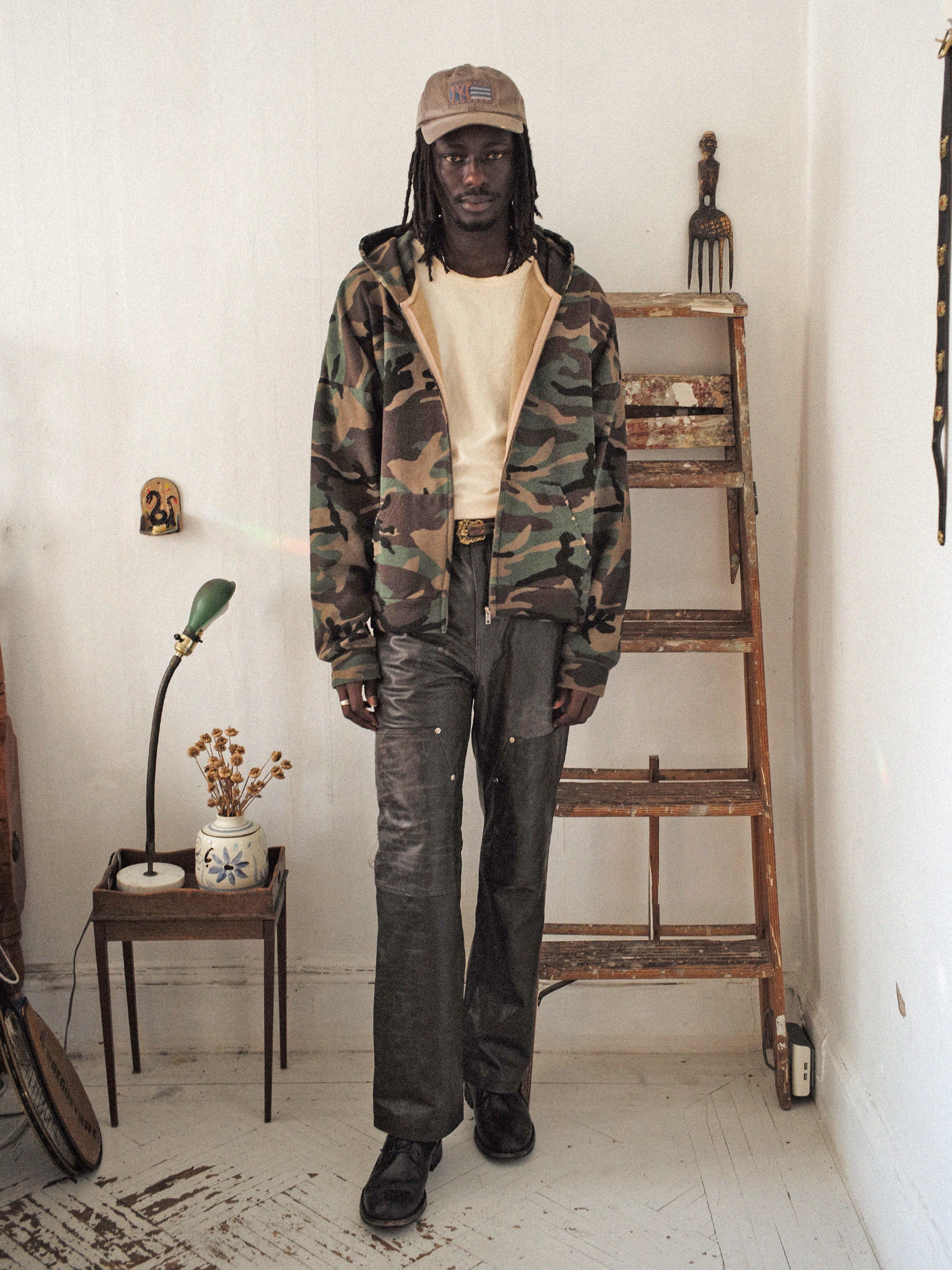 Washed Camouflage Zip Hoodie | Modern Menswear by yycbvcnbmmnbm