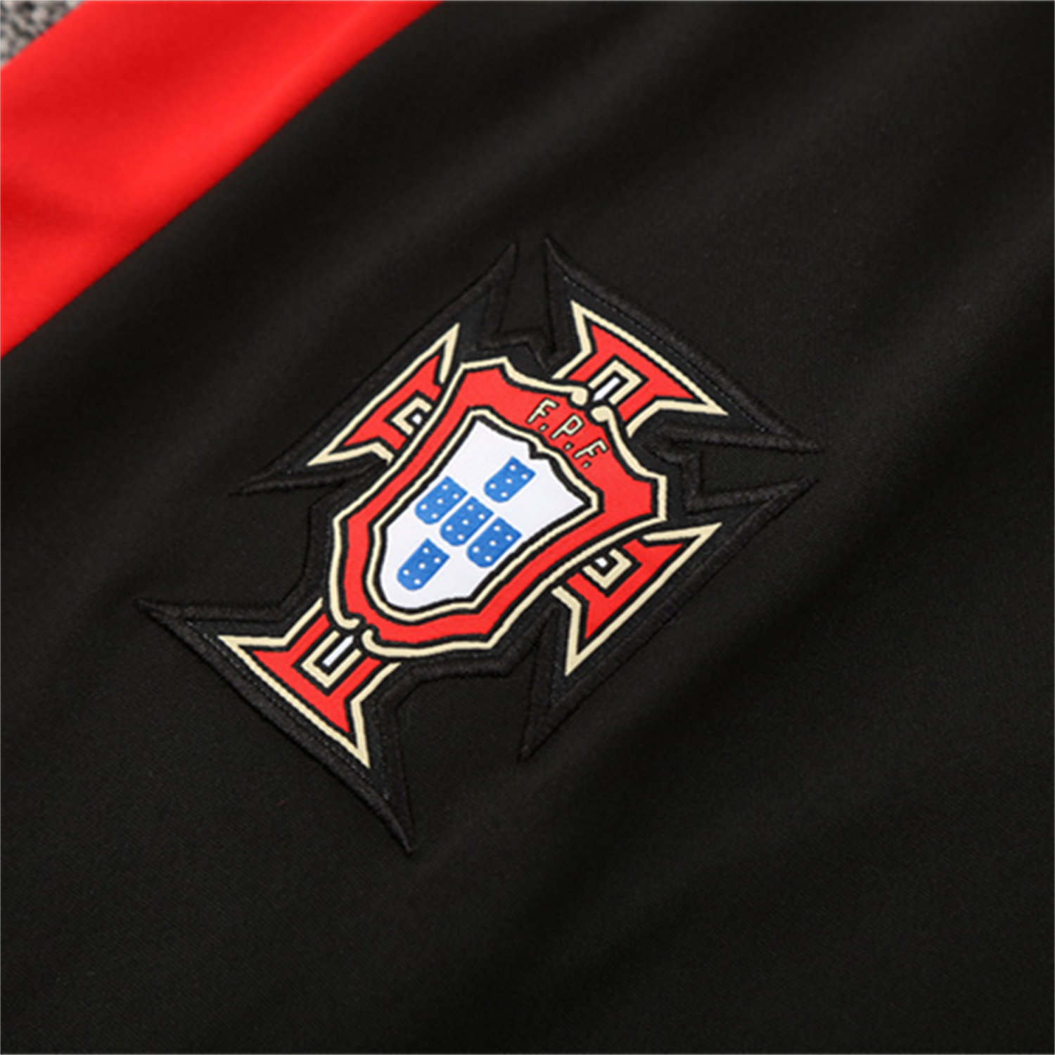 AlphaJersey-Portugal 25-26 Kids Long Sleeve Training Set - Black Top & Black Pants