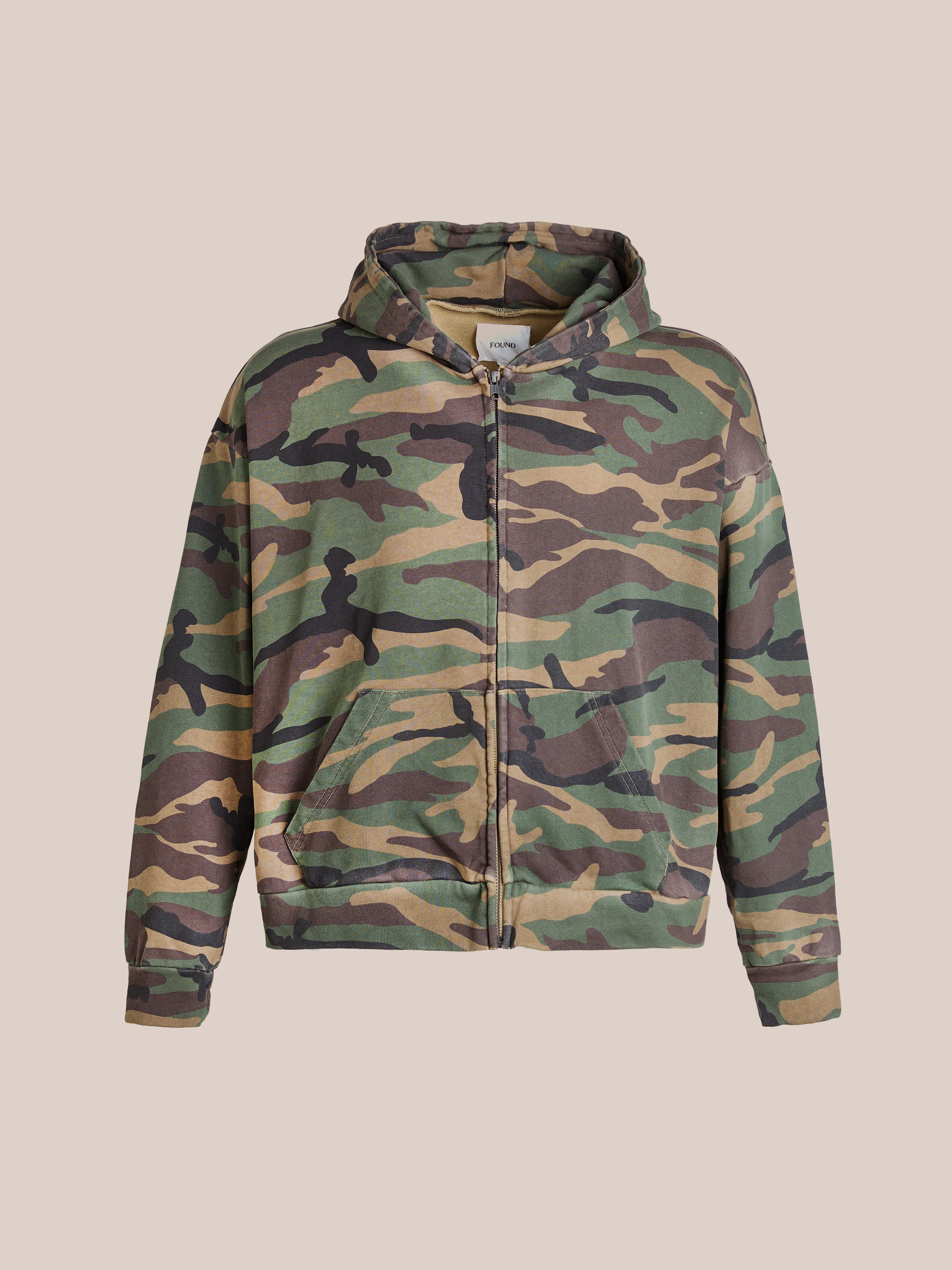 Washed Camouflage Zip Hoodie | Modern Menswear by yycbvcnbmmnbm