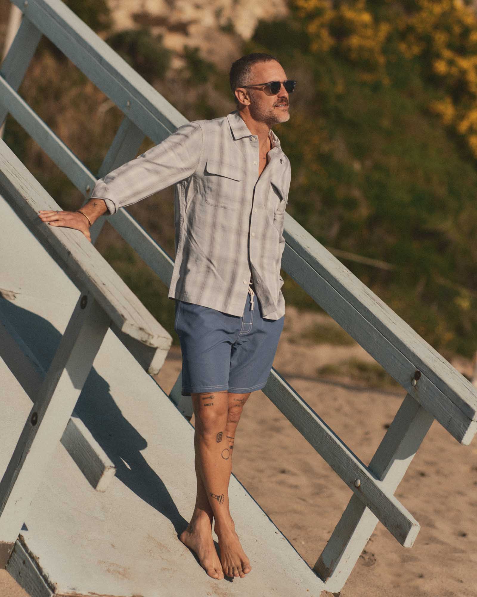 The Shore Shirt in Fog Check Lyocell | Modern Menswear by yycbvcnbmmnbm
