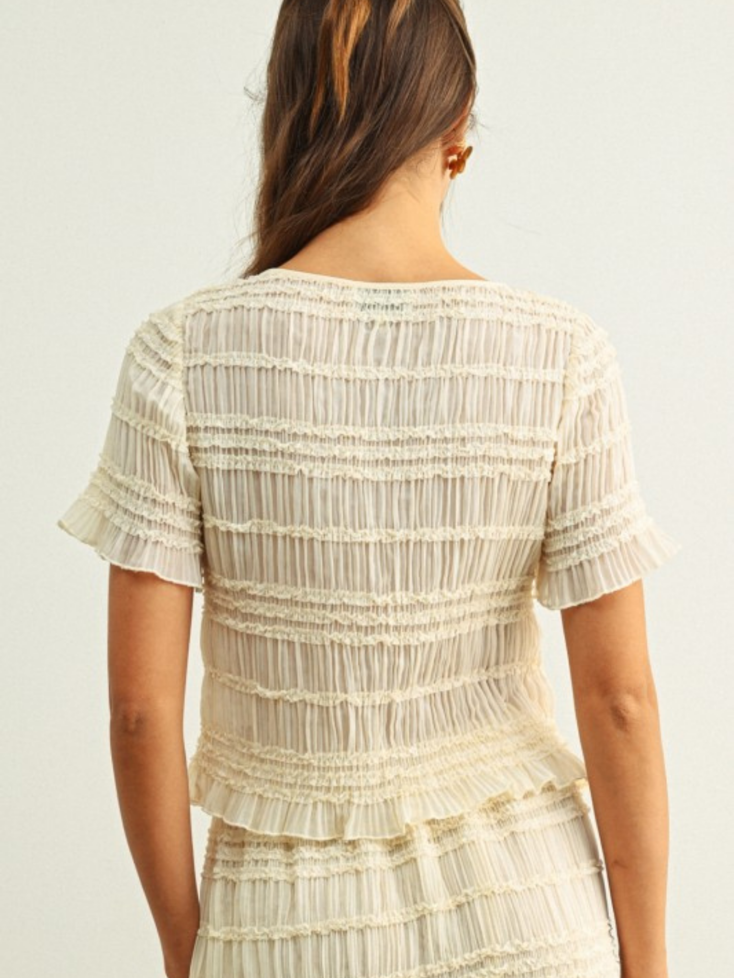 Chiffon Ruched Button Down | Elegant Women's Fashion by coolavocek