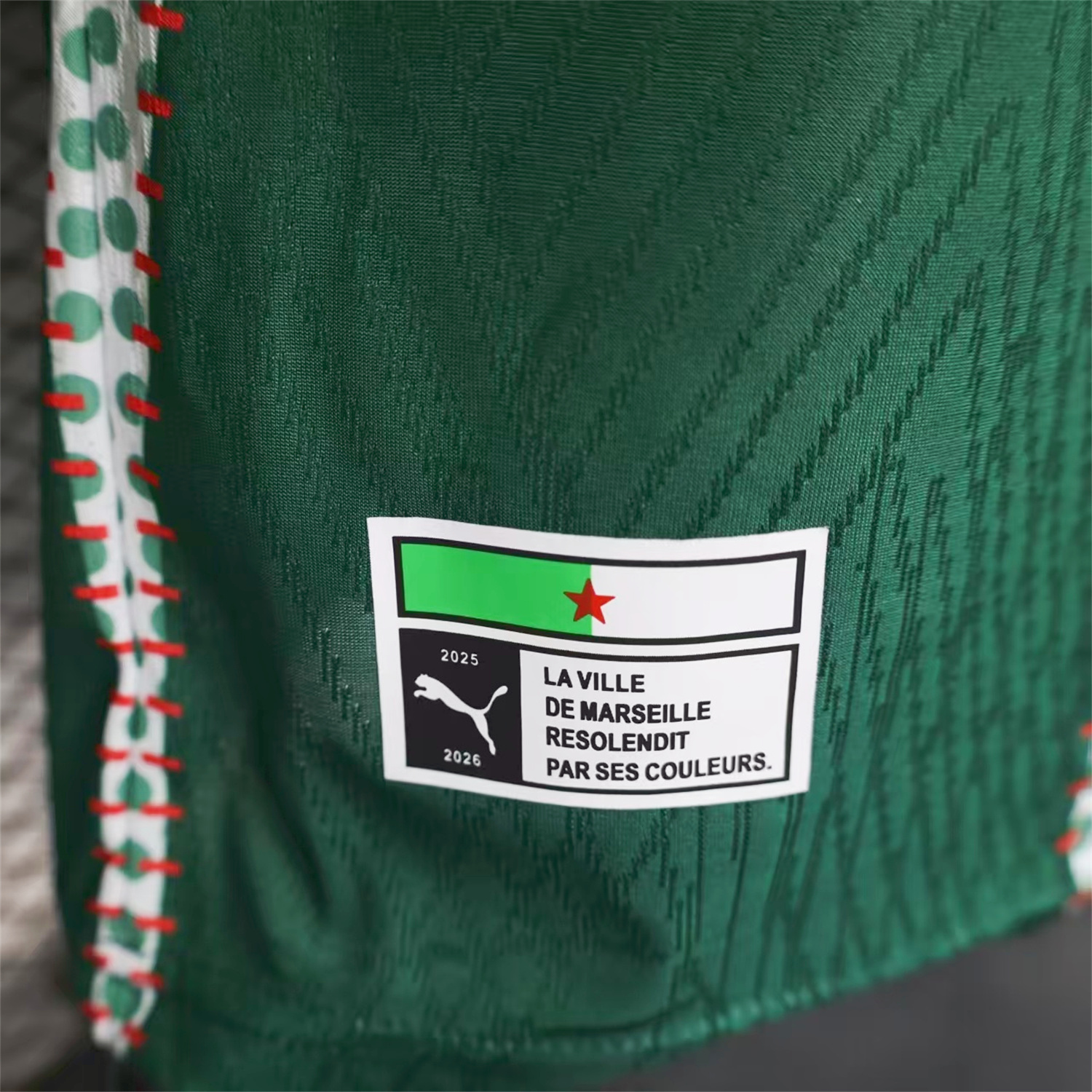 AlphaJersey-Marseille 25-26 Dark Green And White Jersey -Player Version