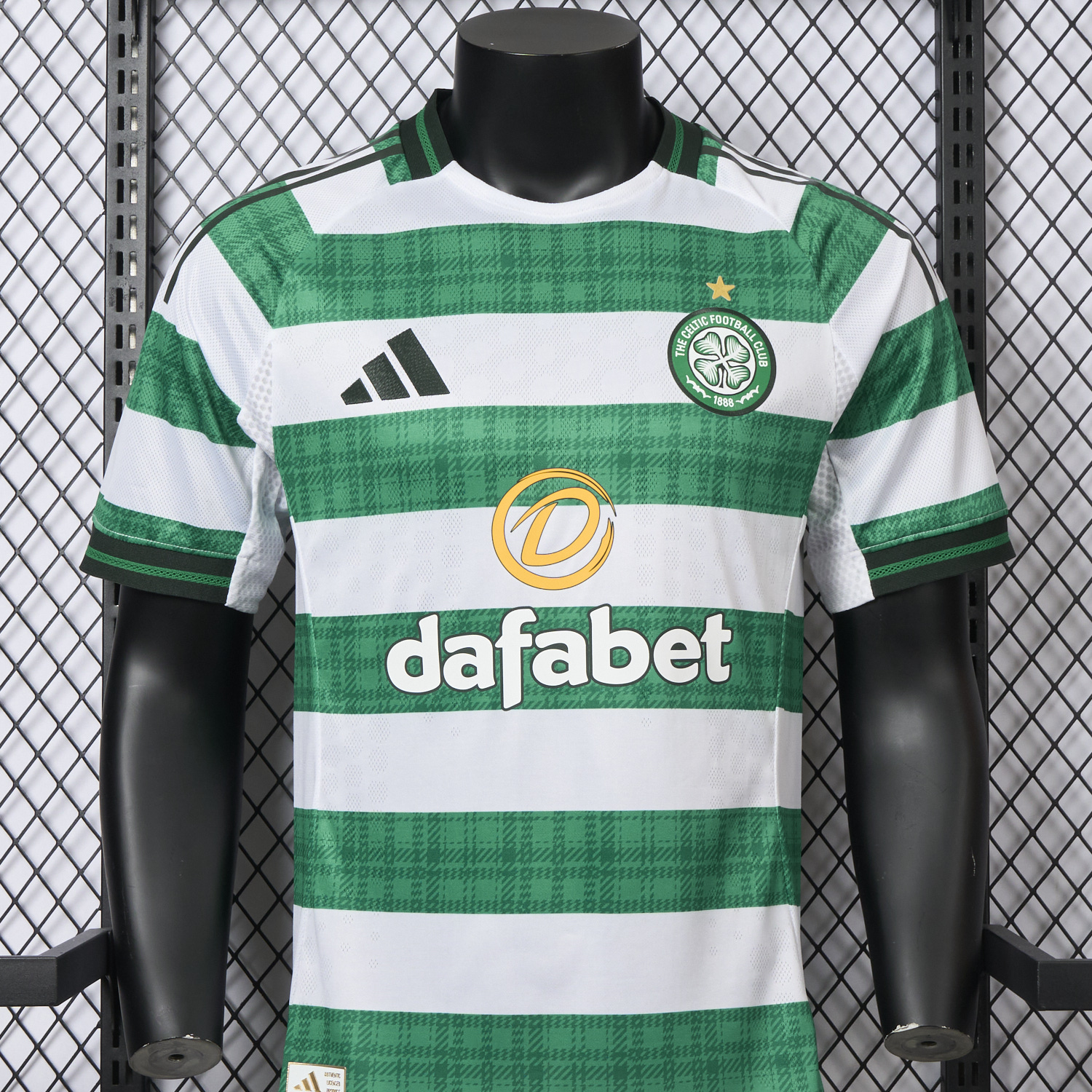 AlphaJersey-Celtic 25-26 Home Green White Stripes Jersey - Player Version