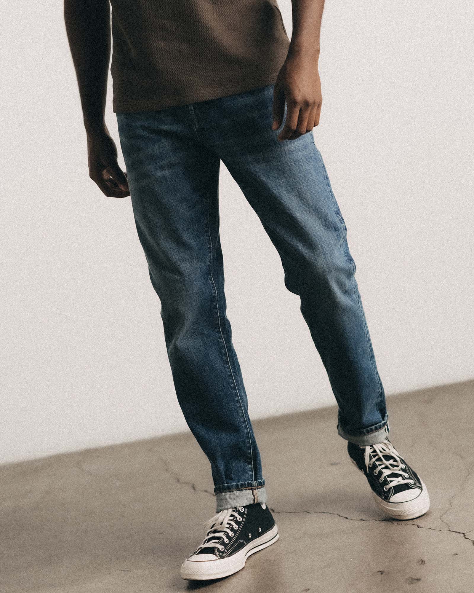 The Slim Jean in Mid Wash Organic Selvedge | Modern Menswear by yycbvcnbmmnbm