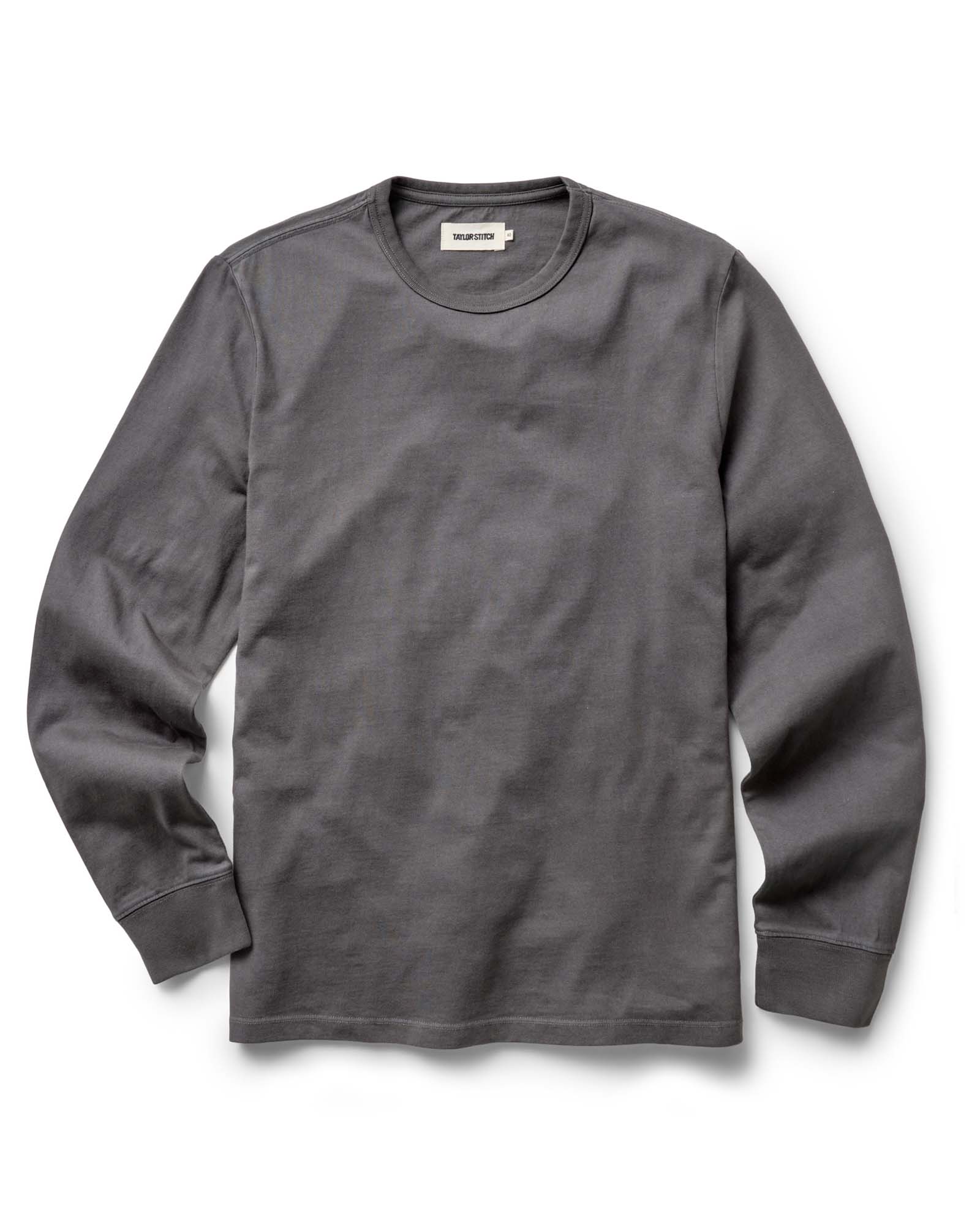 The Organic Cotton Long Sleeve Tee in Faded Black | Modern Menswear by yycbvcnbmmnbm