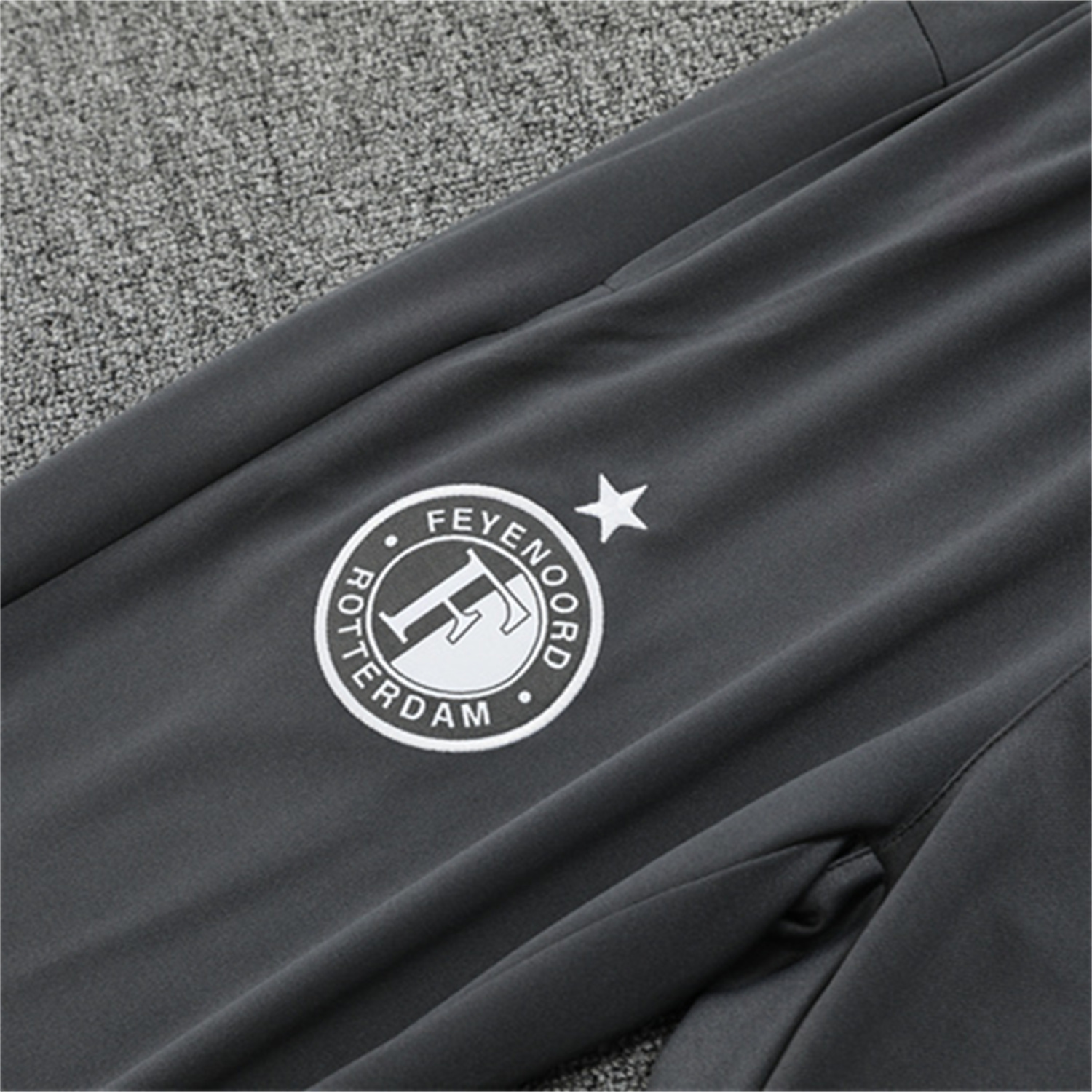 AlphaJersey-Feyenoord 25-26 Kids Long Sleeve Training Set - Dark Gray Top & Dark Gray Pants