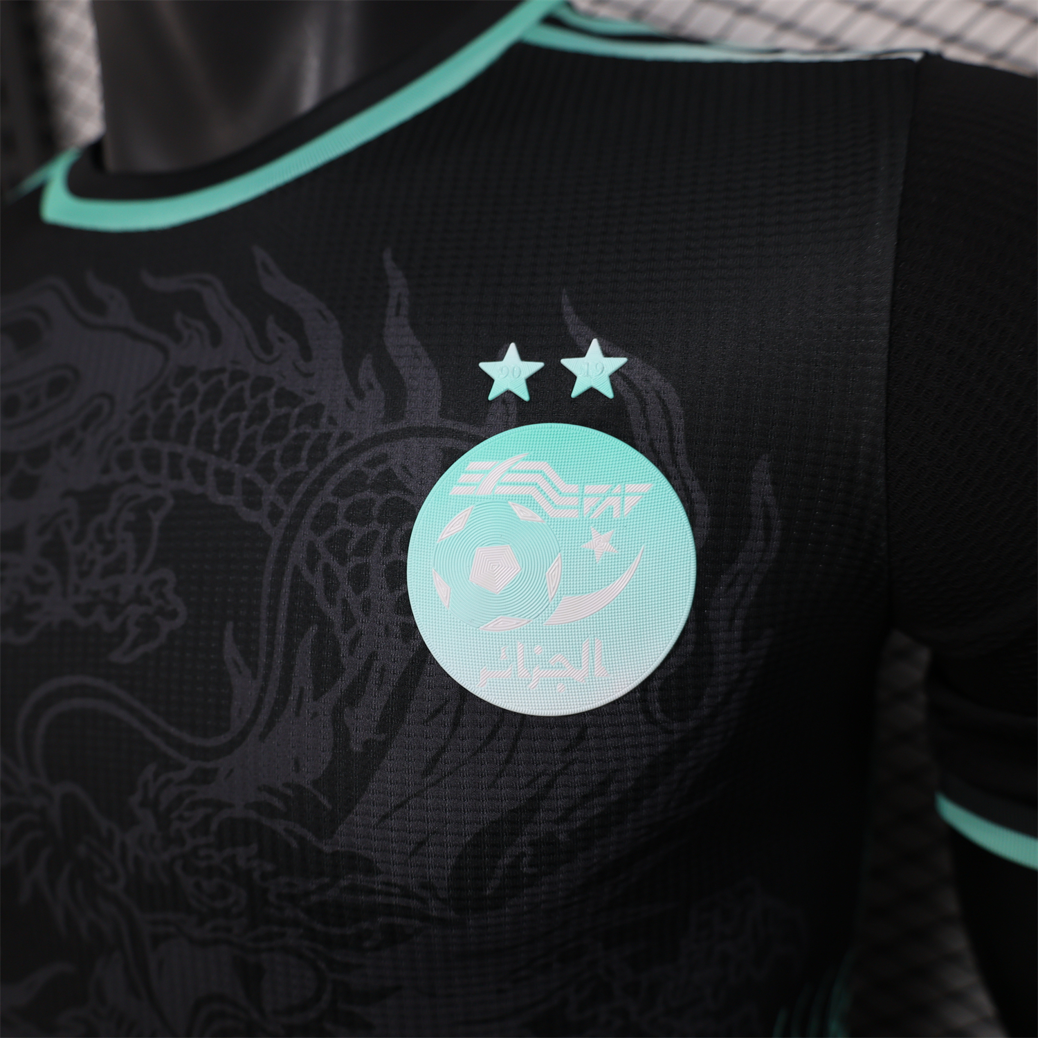 AlphaJersey-Algeria 25-26 Green Dragon Pattern Black Jersey - Player Version