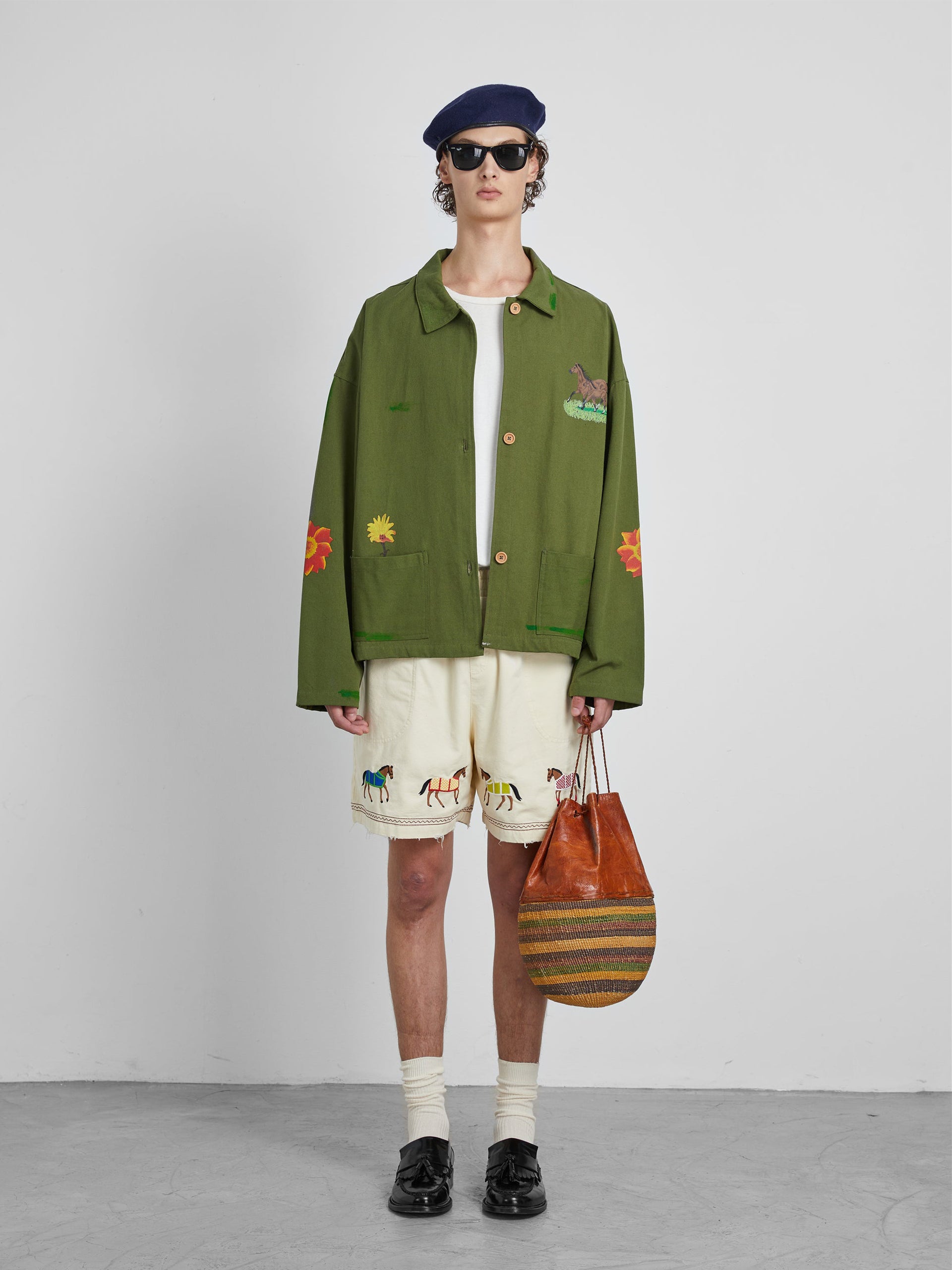 Embroidered Horse Shorts | Modern Menswear by yycbvcnbmmnbm