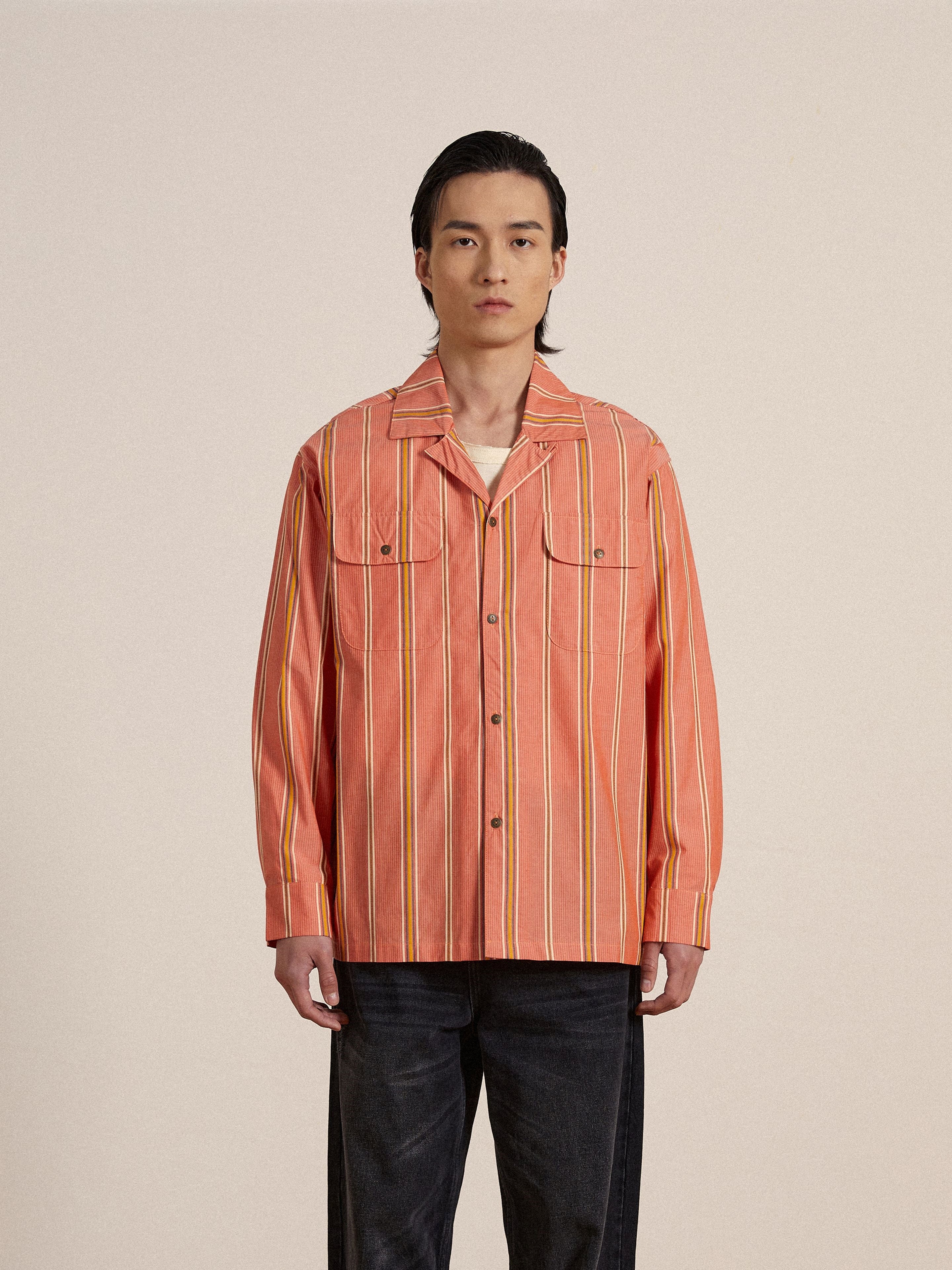 Stripe Citrus LS Camp Shirt | Modern Menswear by yycbvcnbmmnbm