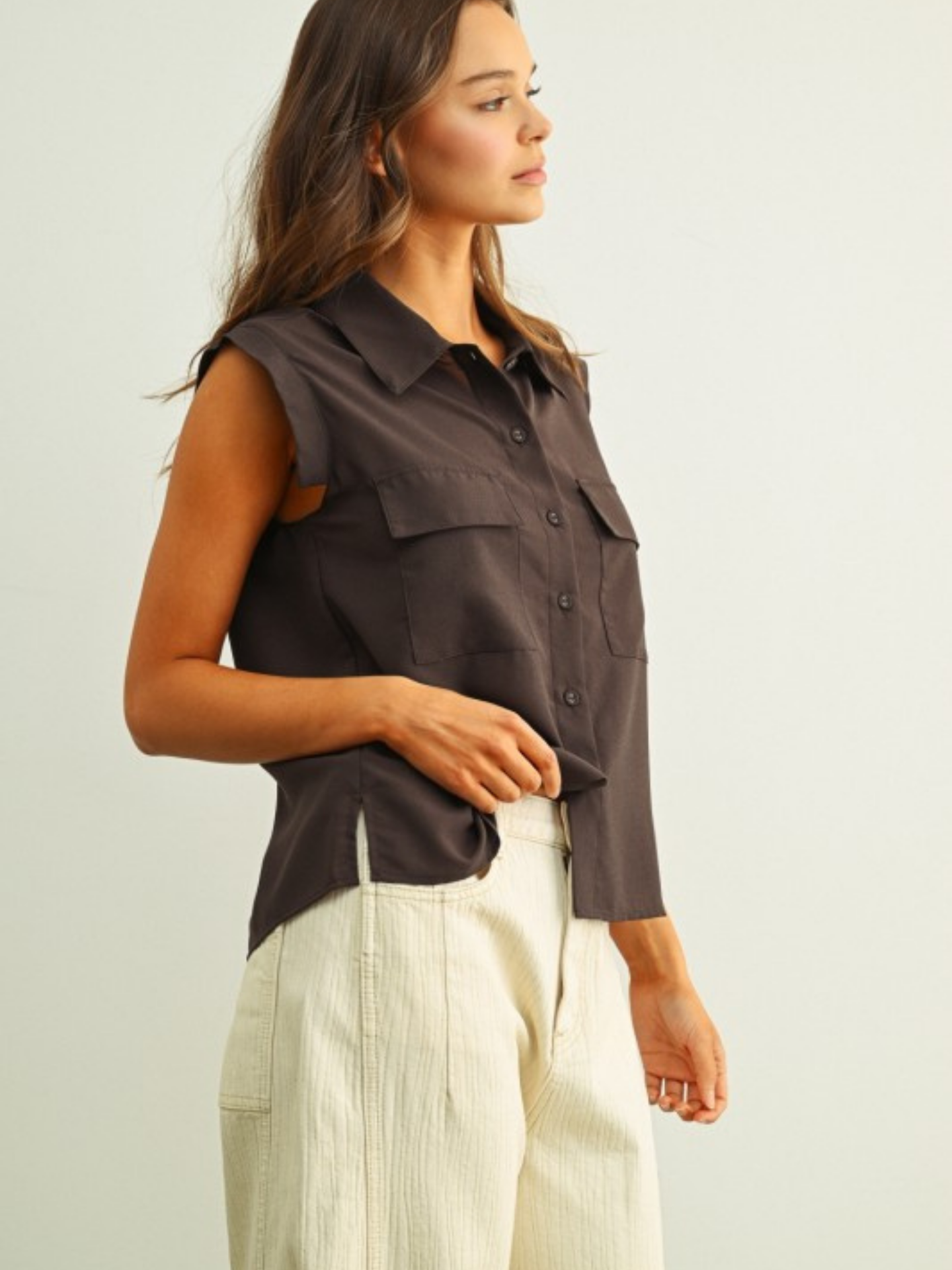 Chiffon Muscle Button Down | Elegant Women's Fashion by coolavocek
