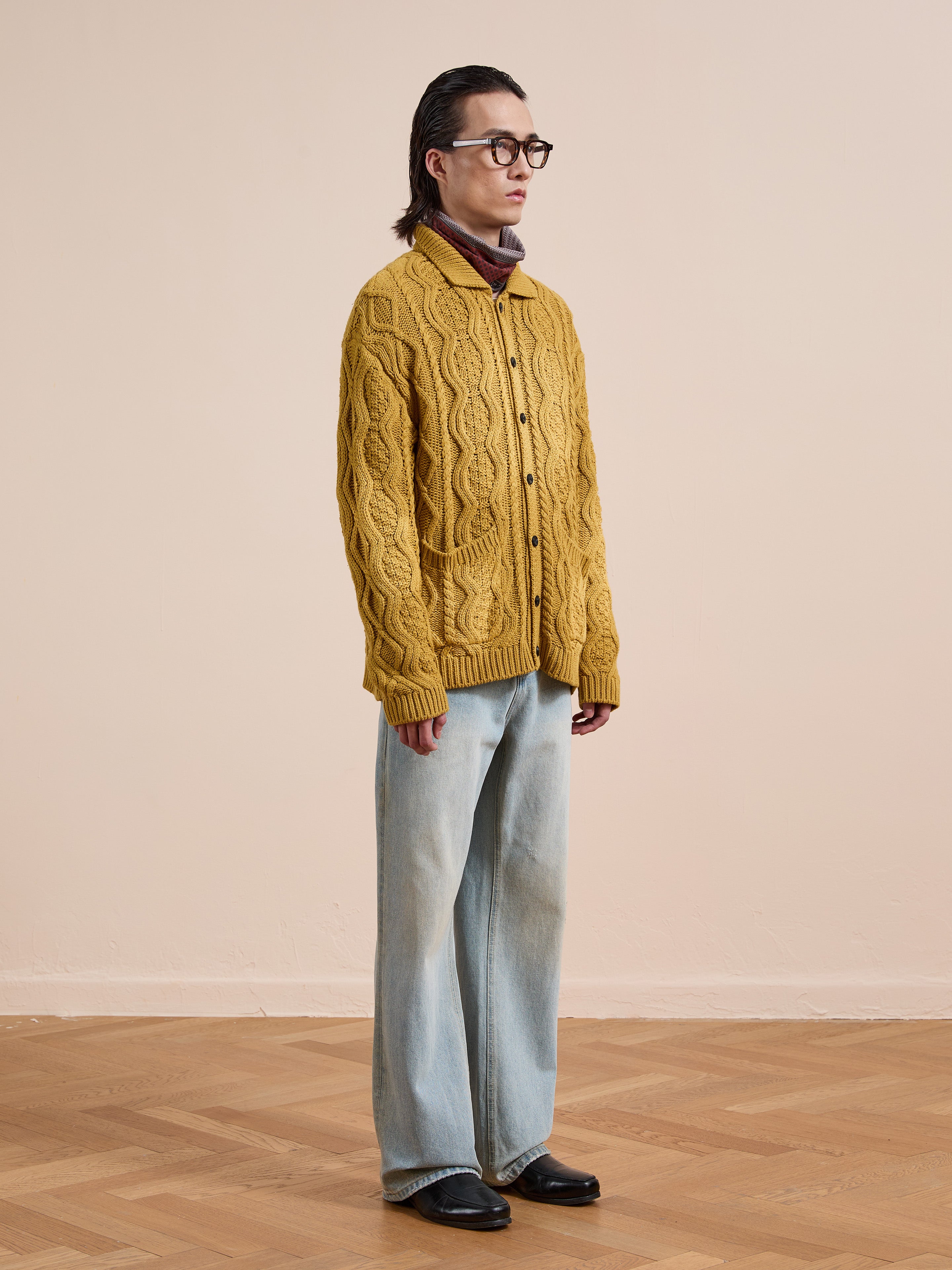 Cable Knit Buttoned Cardigan | Modern Menswear by yycbvcnbmmnbm
