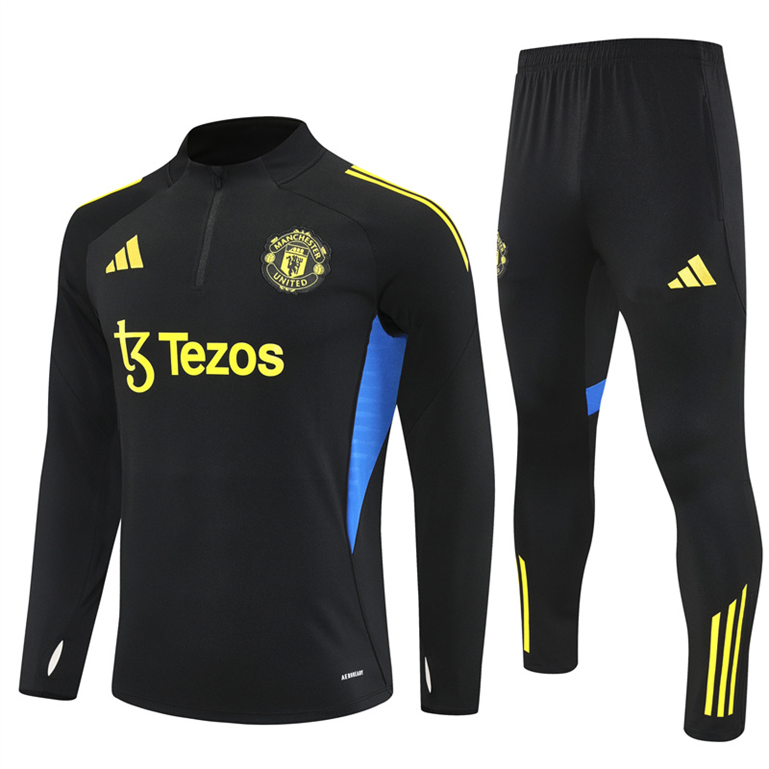 AlphaJersey-Manchester United 25-26 Long Sleeves Training Set - Black Top & Black Pants