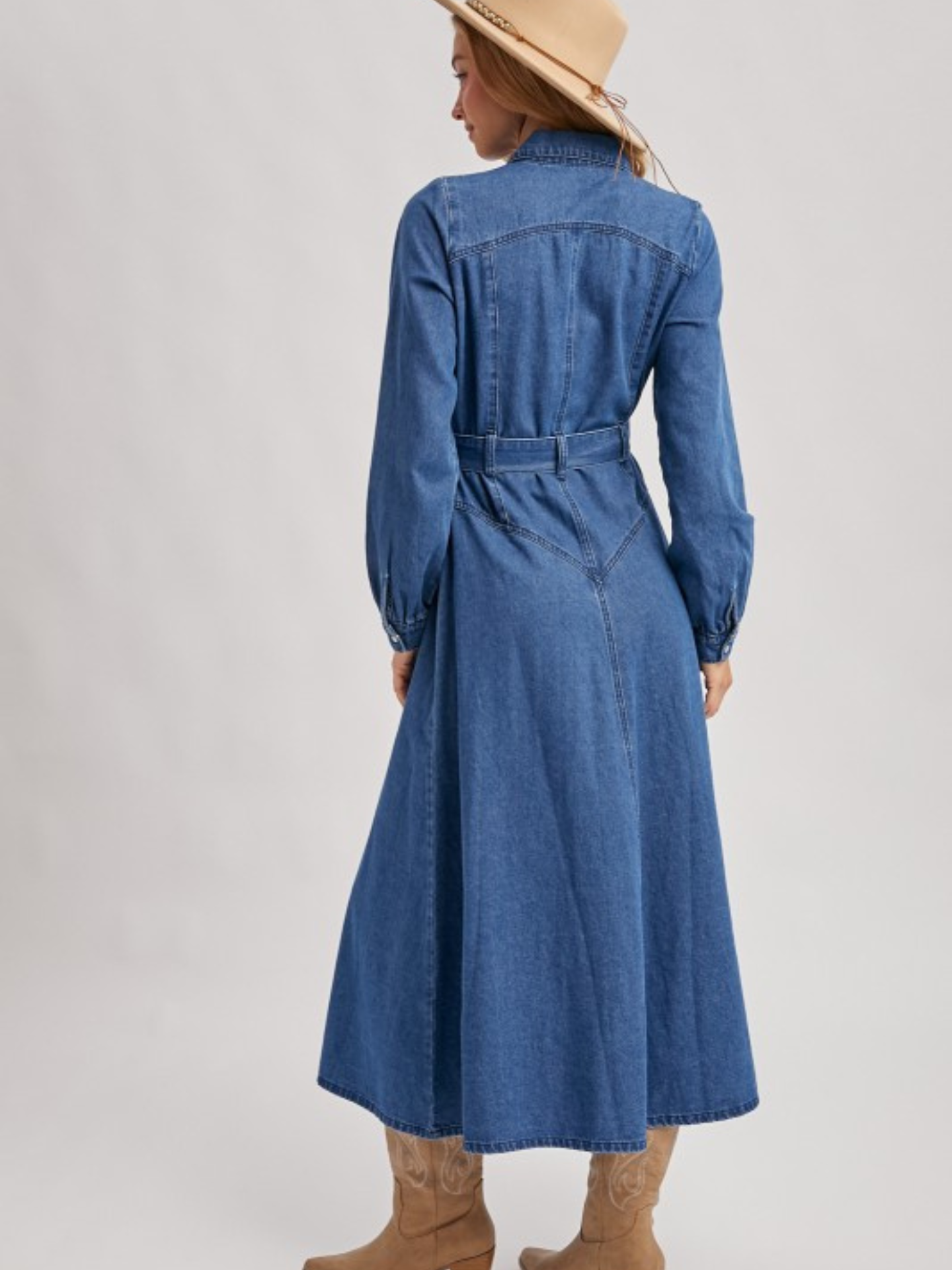 Maxi Denim Dress | Elegant Women's Fashion by coolavocek