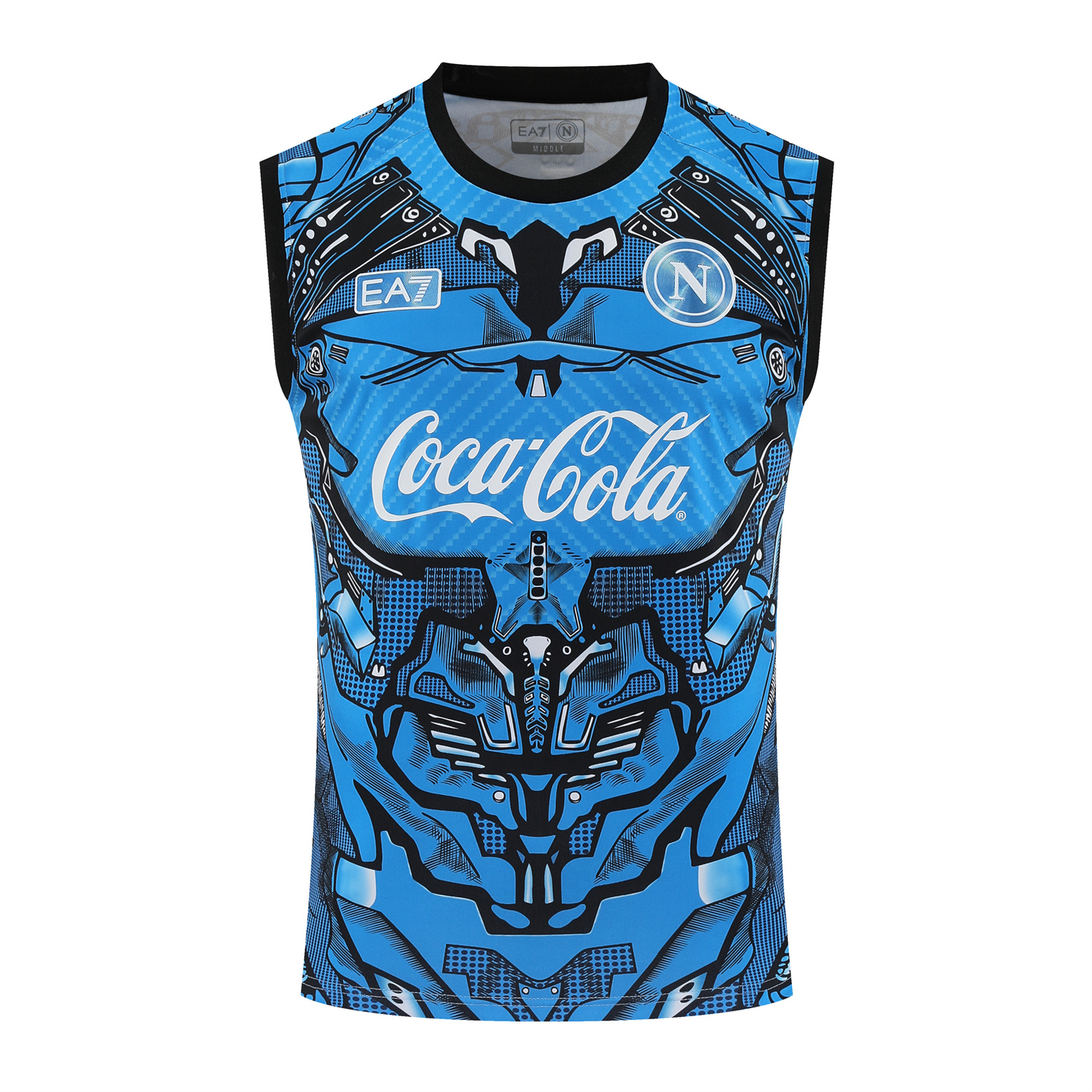 AlphaJersey-Napoli 25-26 Vest Training Set - Blue Mecha Vest & Black Shorts