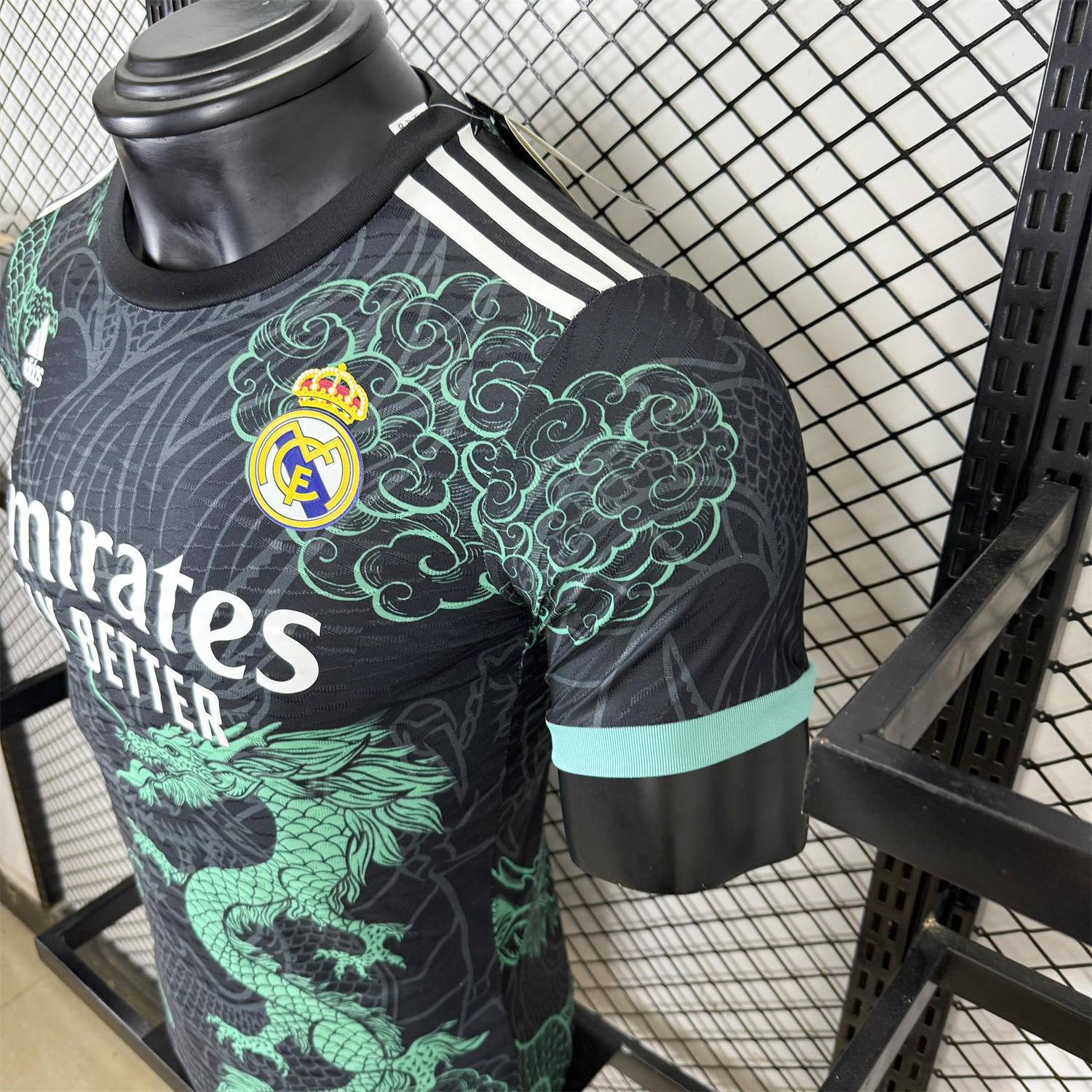 AlphaJersey-Real Madrid 25-26 Green Dragon Soars Black Jersey - Player Version
