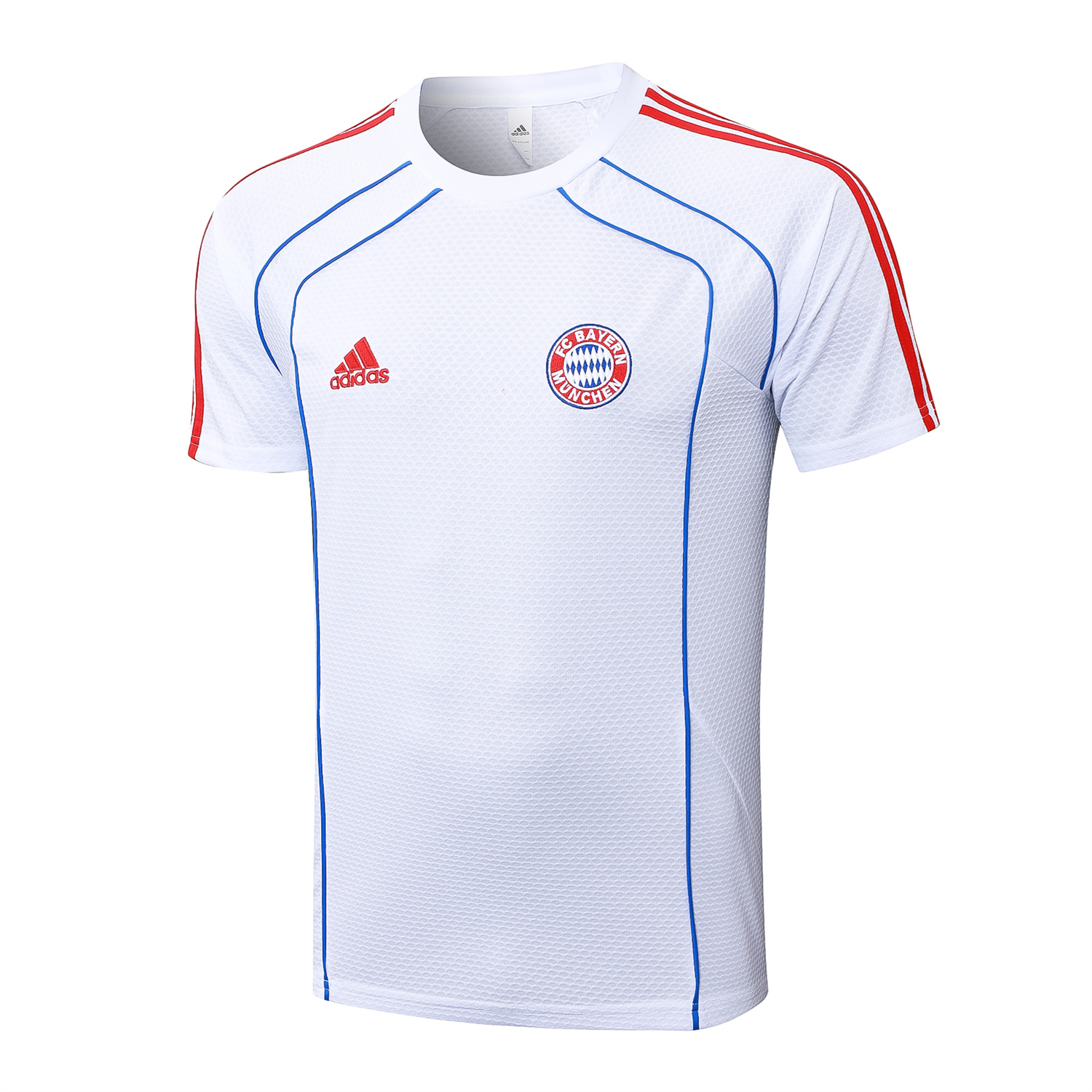 AlphaJersey-Bayern Munich 25-26 Short-Sleeve Training Set - White Throwback Top & Grey Shorts