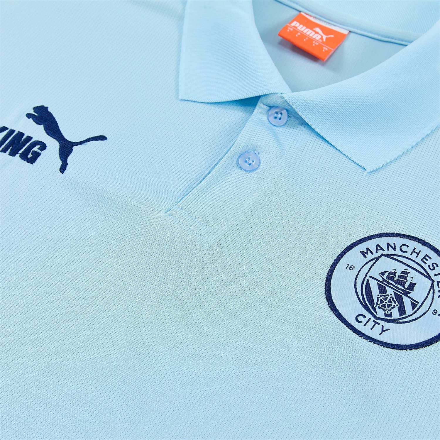 AlphaJersey-Manchester City 25-26 POLO Short-Sleeve Training Set - Light Blue Top and Dark Blue Pants