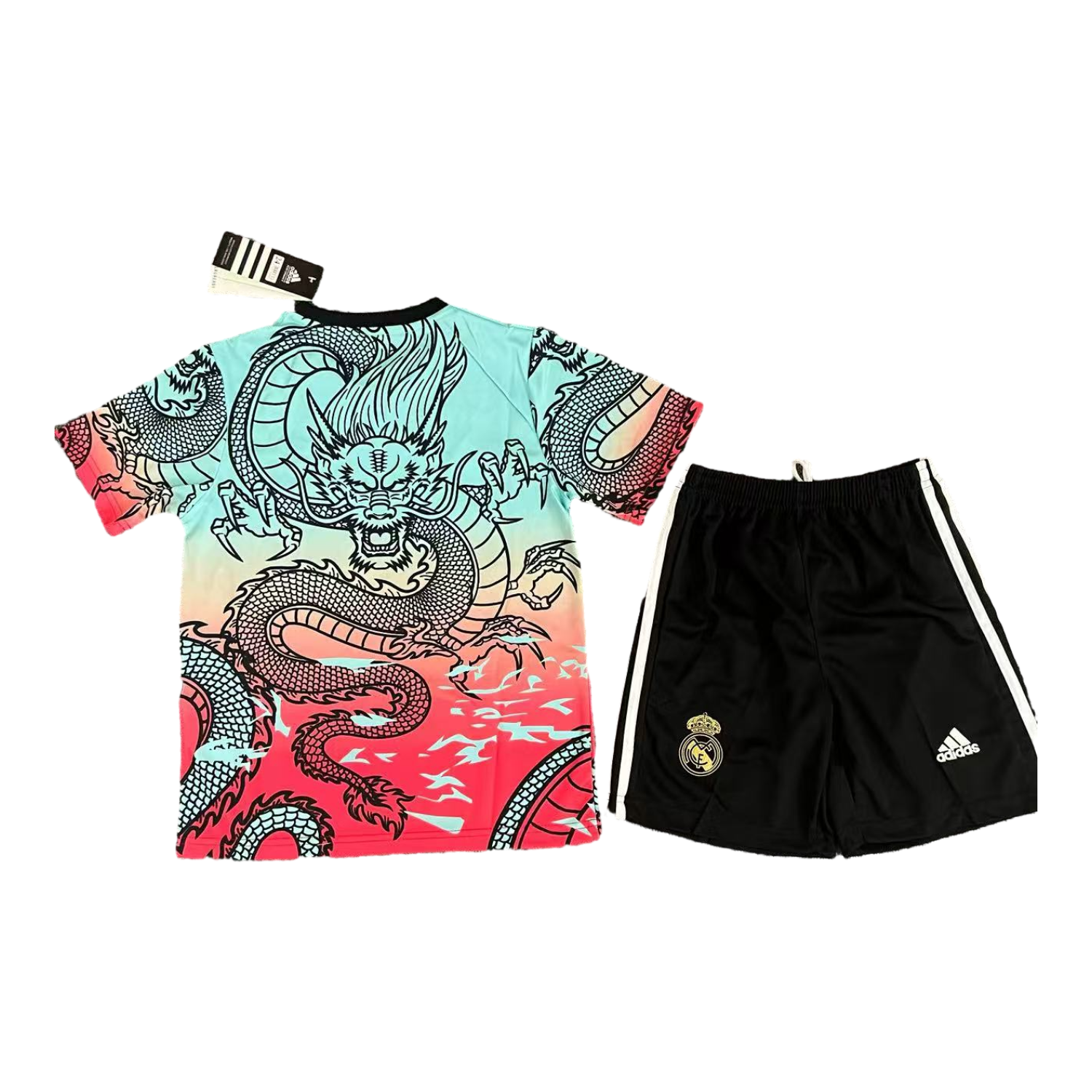 AlphaJersey-Real Madrid 25-26 Black Dragon Red And Blue Special Kids Kit