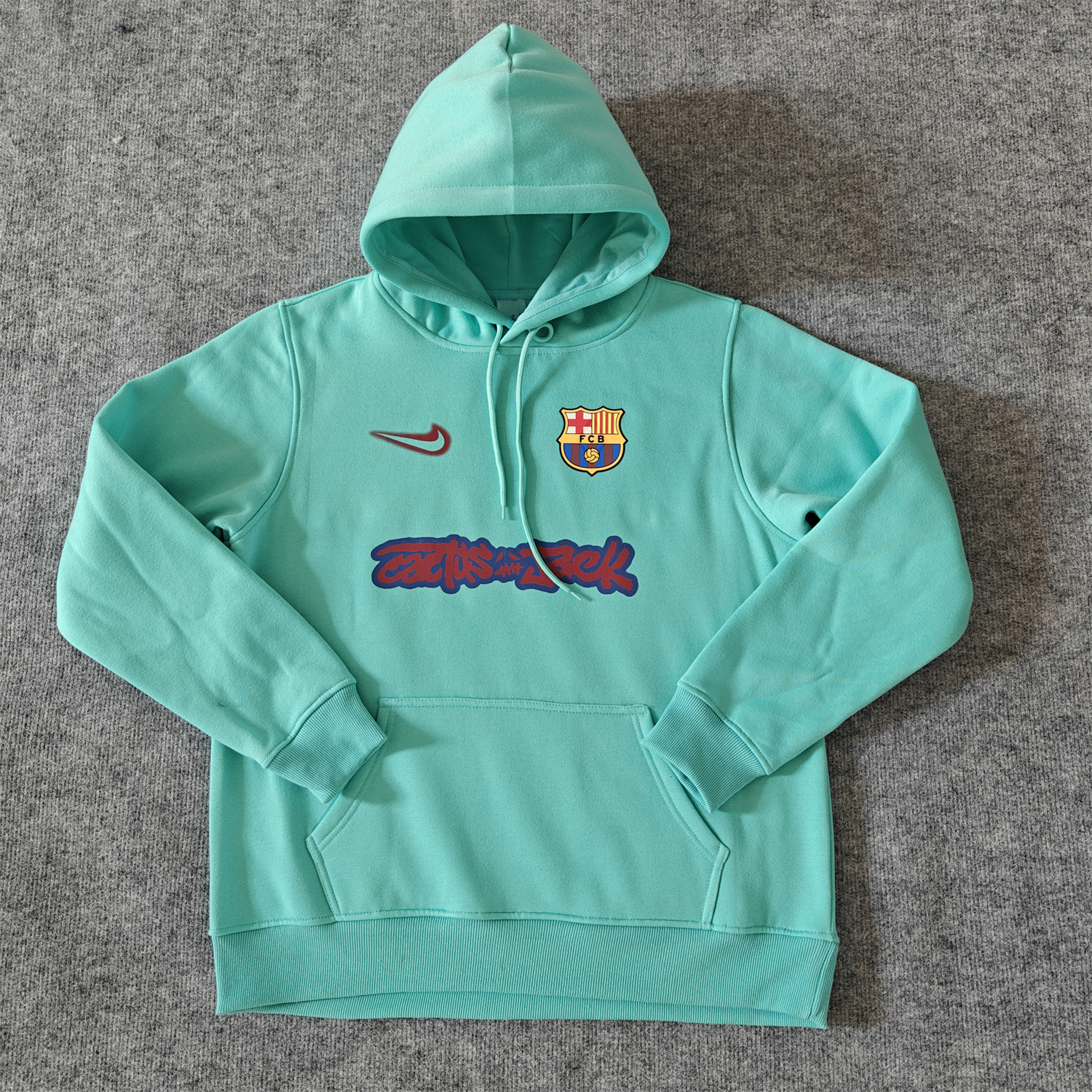 AJ-AlphaJersey-Barcelona x Travis Scott Team Logo On Both Sides Unisex Pullover Hoodie