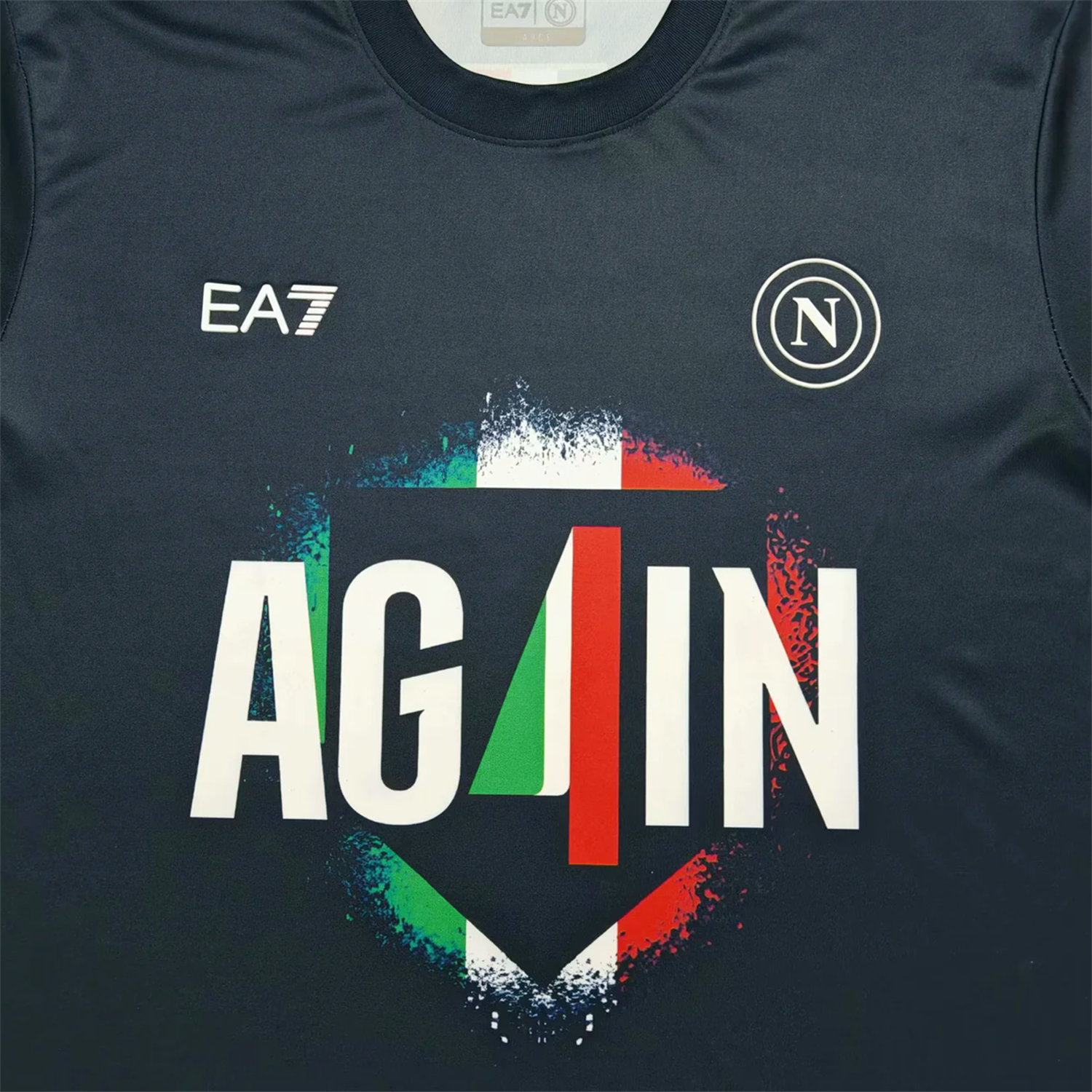 AlphaJersey-Napoli Four-Time Serie A Champions Commemorative Black T-Shirt With Full Team Squad Back Print