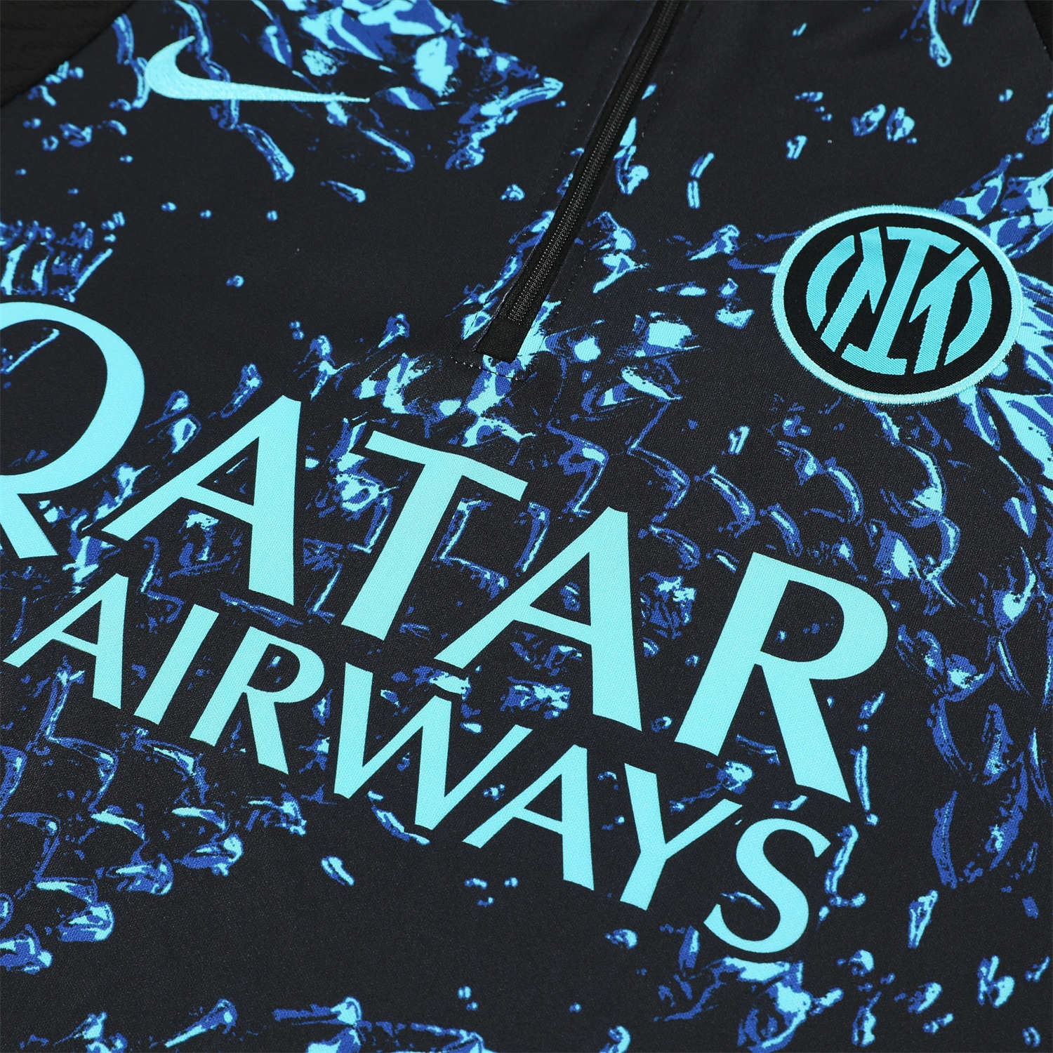 AlphaJersey-Inter Milan 25-26 Long Sleeve Training Set - Blue Dragon Scales Top & Black Pants
