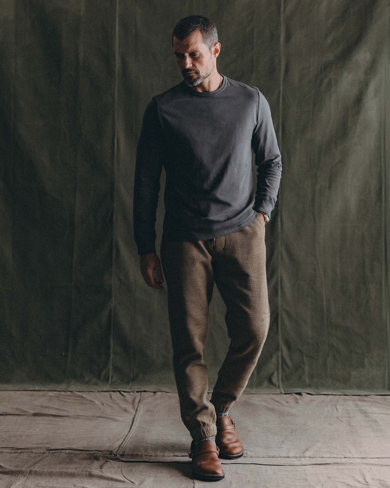 The Apres Pant in Cypress Sashiko | Modern Menswear by yycbvcnbmmnbm