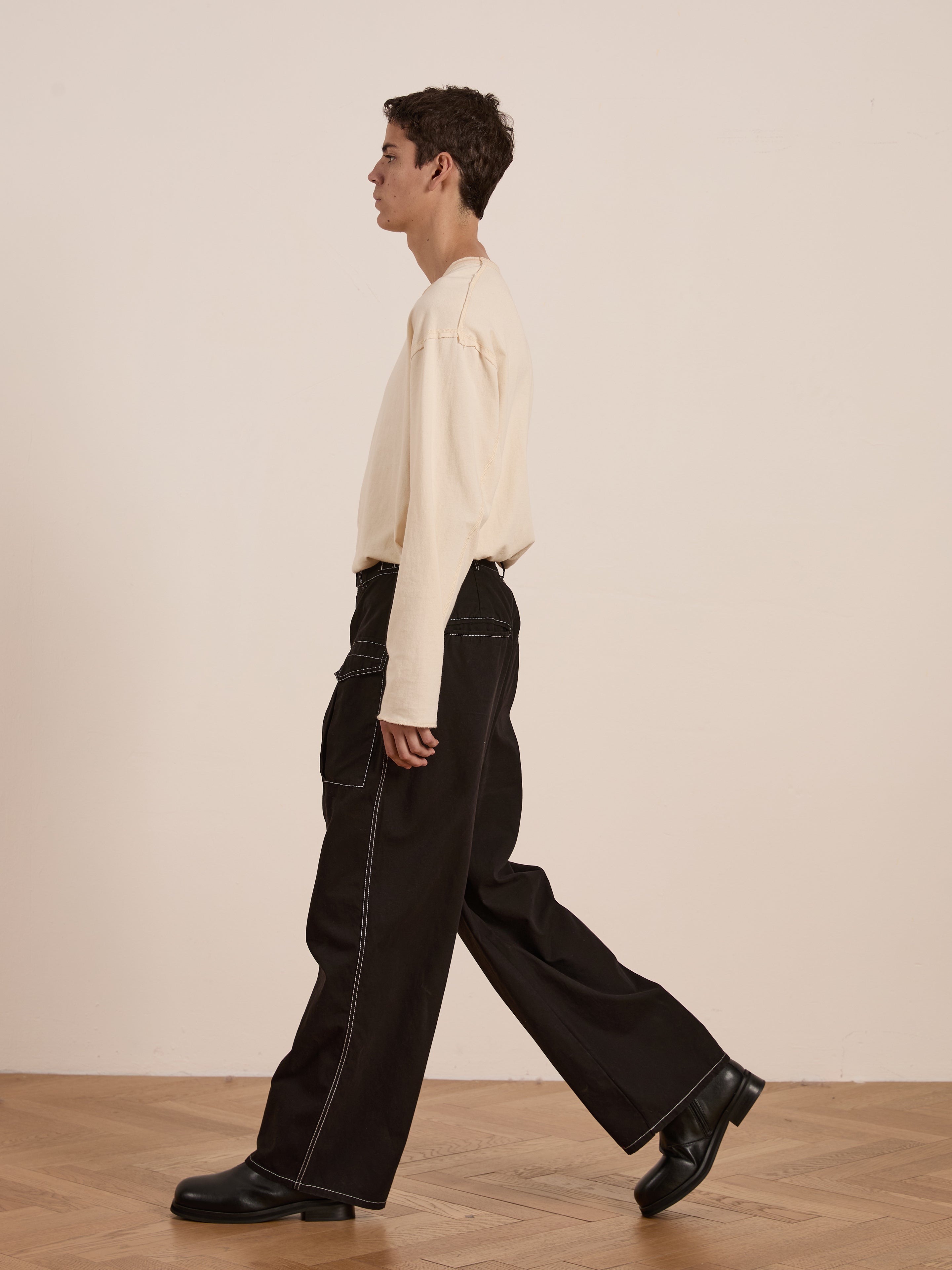 Lucca Black Contrast Pocket Pants | Modern Menswear by yycbvcnbmmnbm