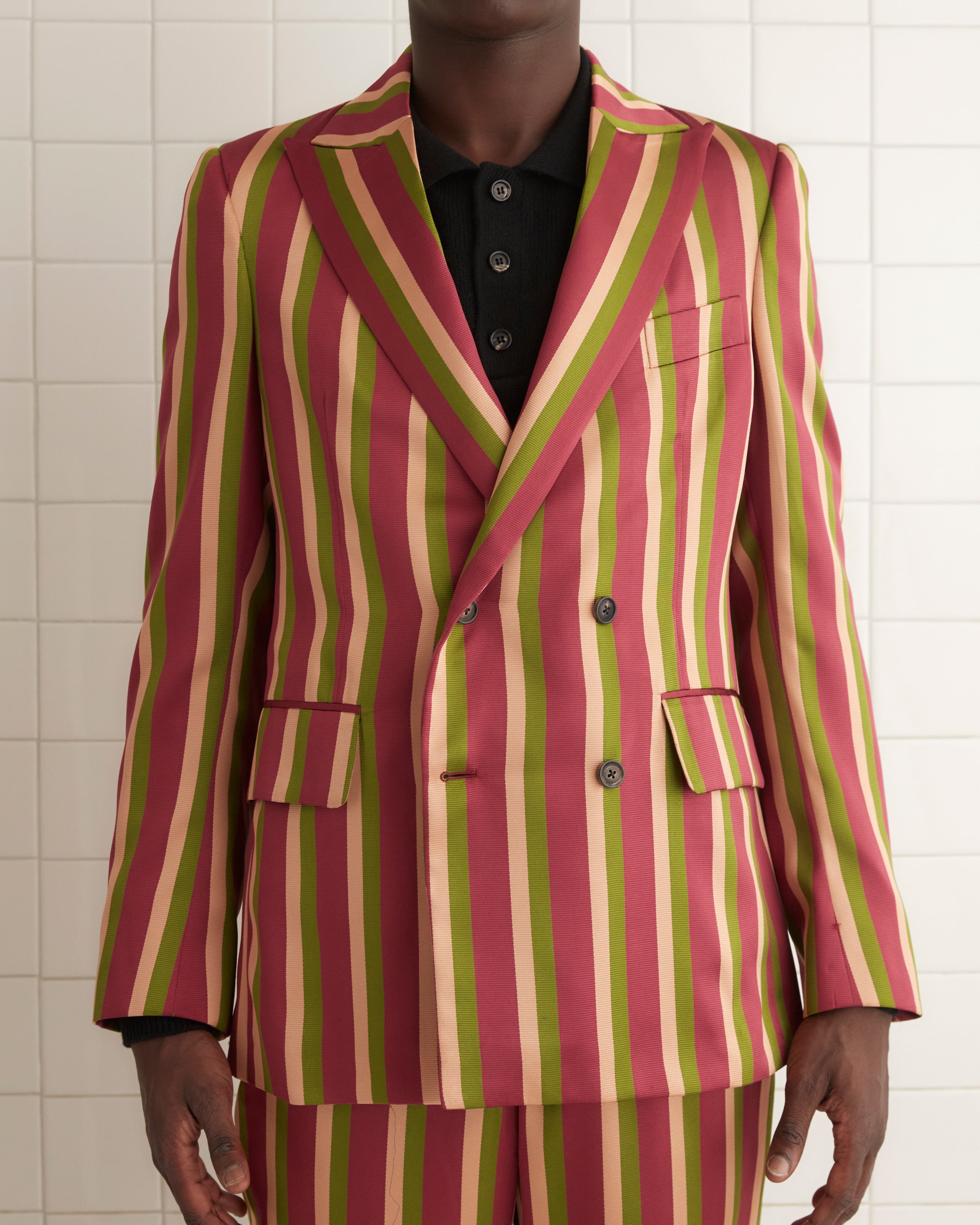 Juniper Stripe Double-Breasted Suit Jacket | Modern Menswear by yycbvcnbmmnbm
