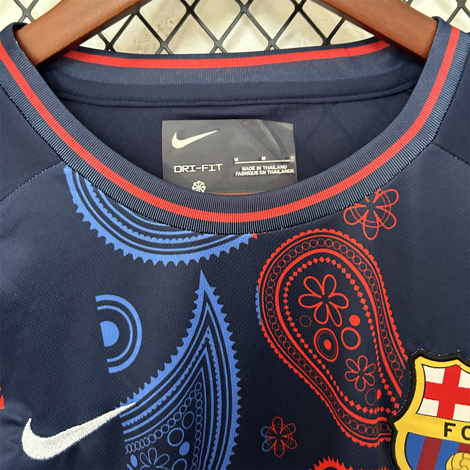 AlphaJersey-Barcelona 25-26 Paisley Patterns Blue Special Edition Jersey - Fans Version