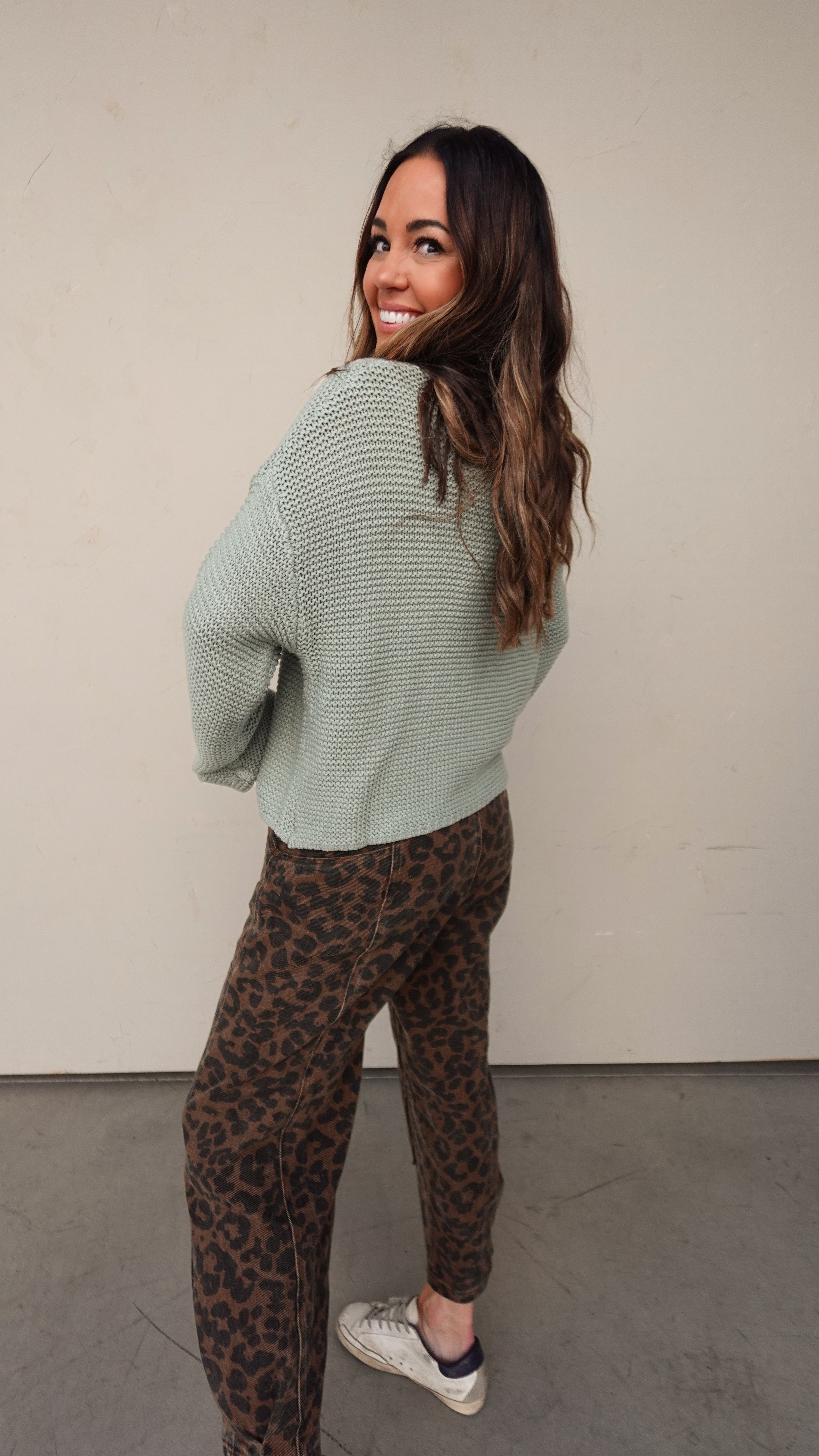Sage Crewneck Textured Sweater | Elegant Women's Fashion by coolavocek